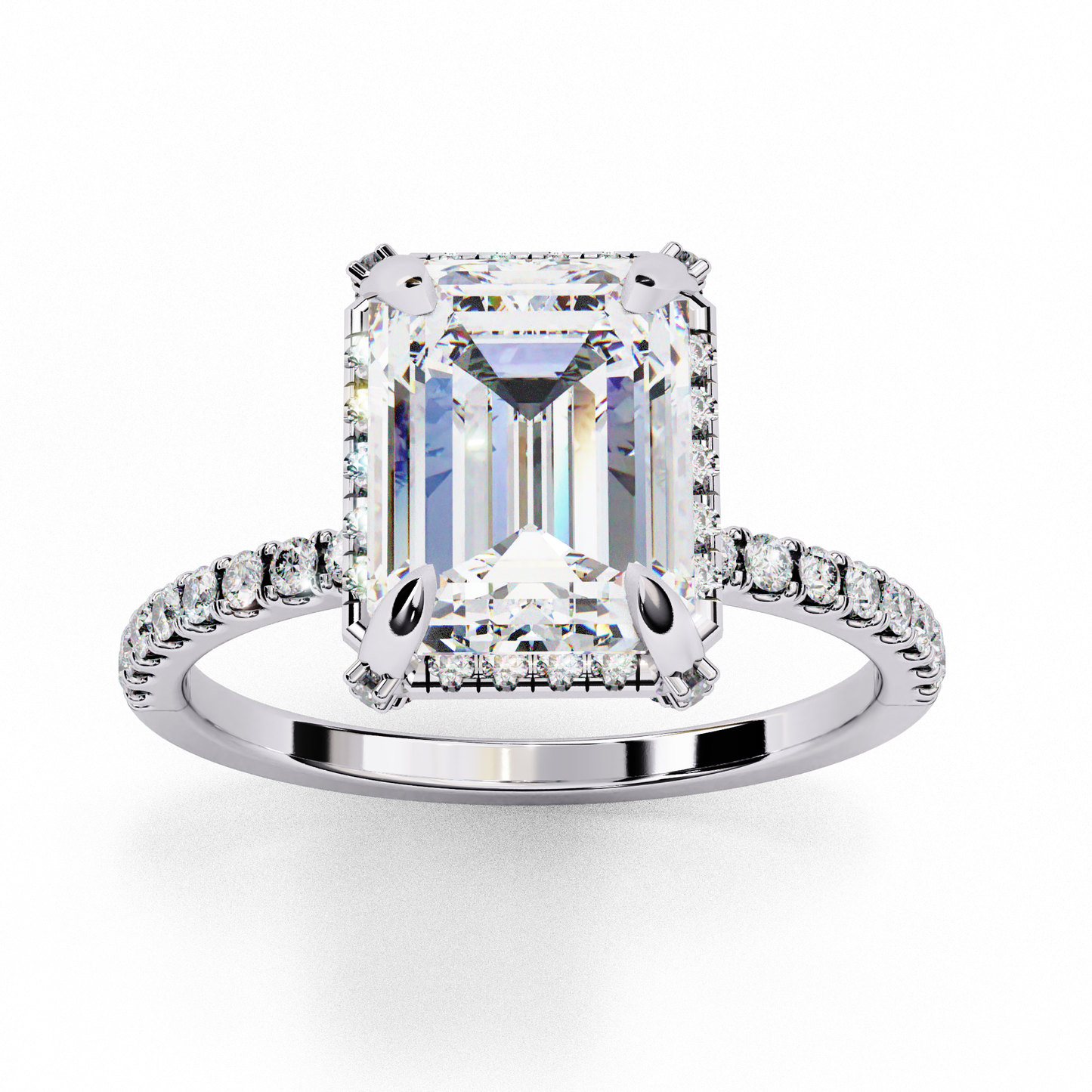 Celestine Opulence Emerald Solitaire Ring