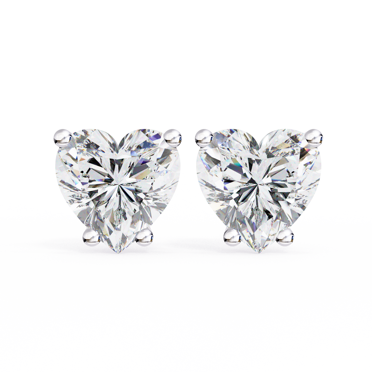 Forever One Heart Cut Solitaire Studs