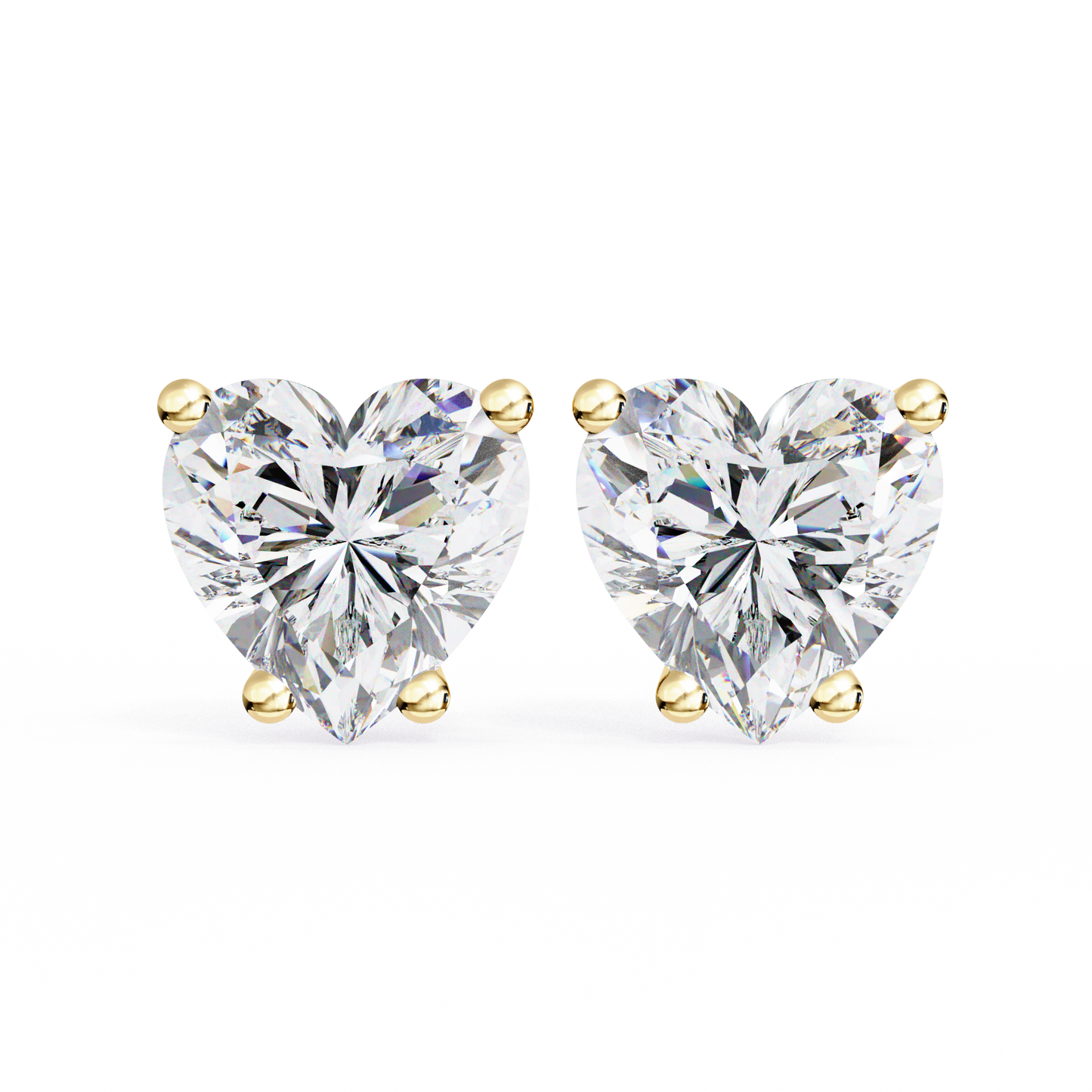 Forever One Heart Cut Solitaire Studs
