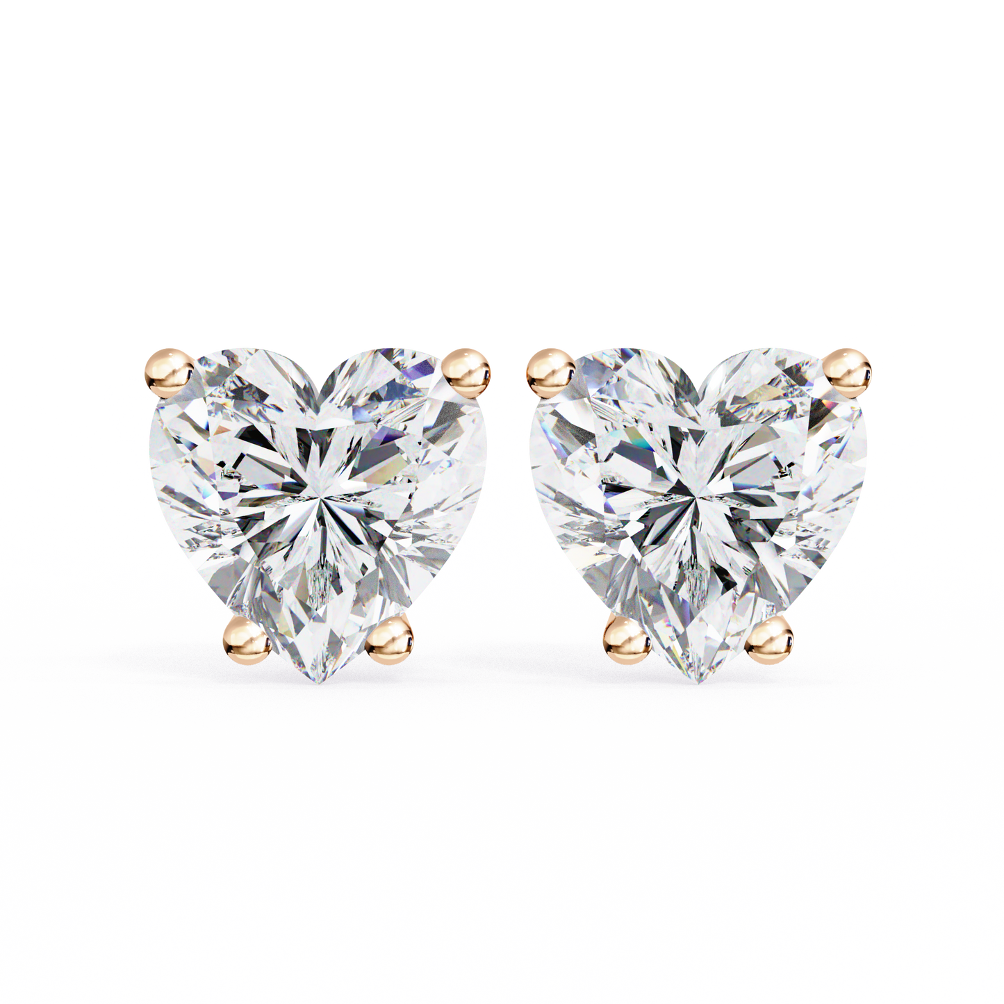 Forever One Heart Cut Solitaire Studs