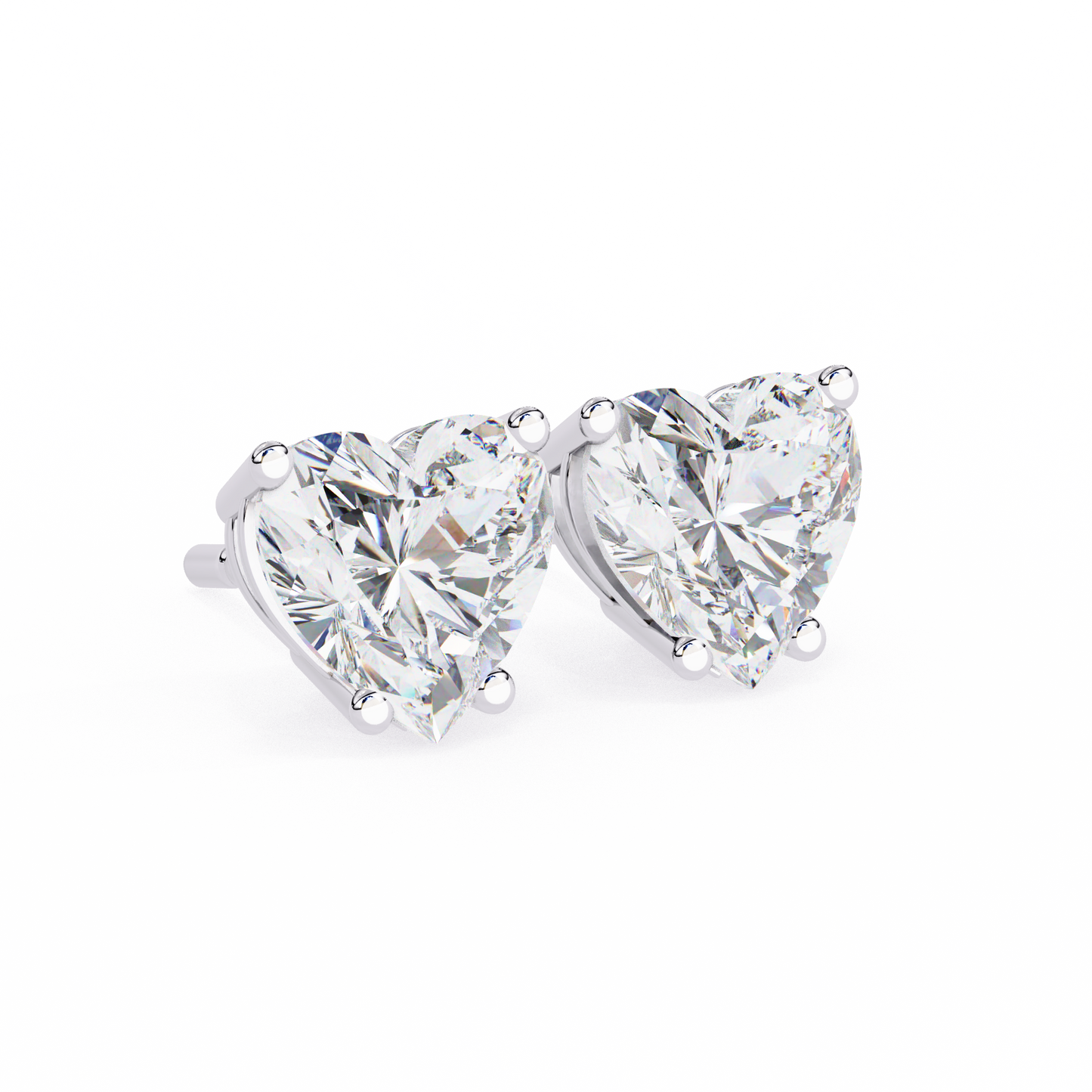 Forever One Heart Cut Solitaire Studs