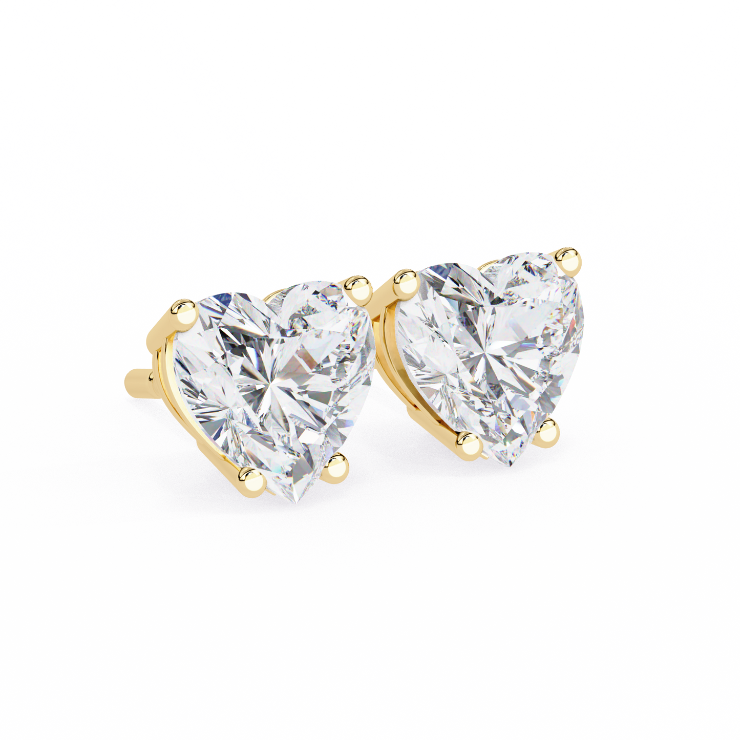 Forever One Heart Cut Solitaire Studs