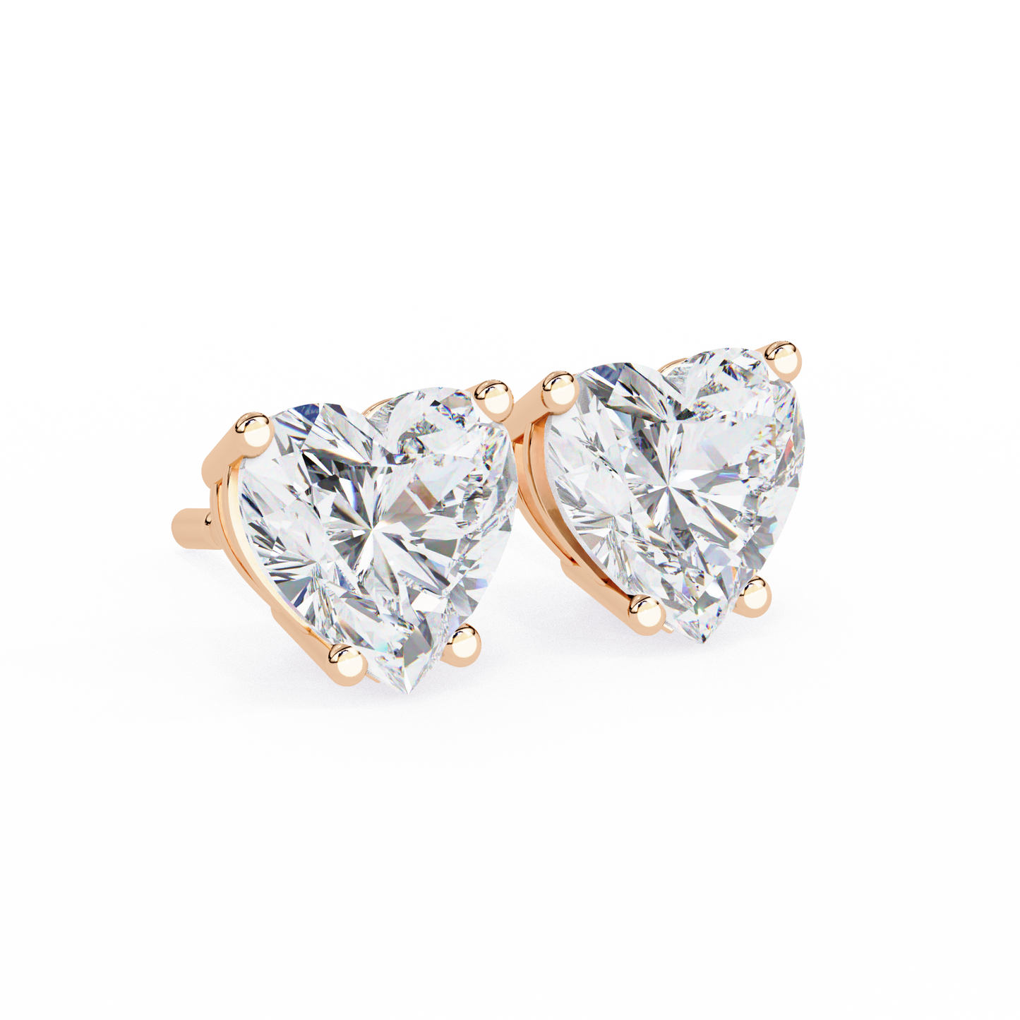 Forever One Heart Cut Solitaire Studs