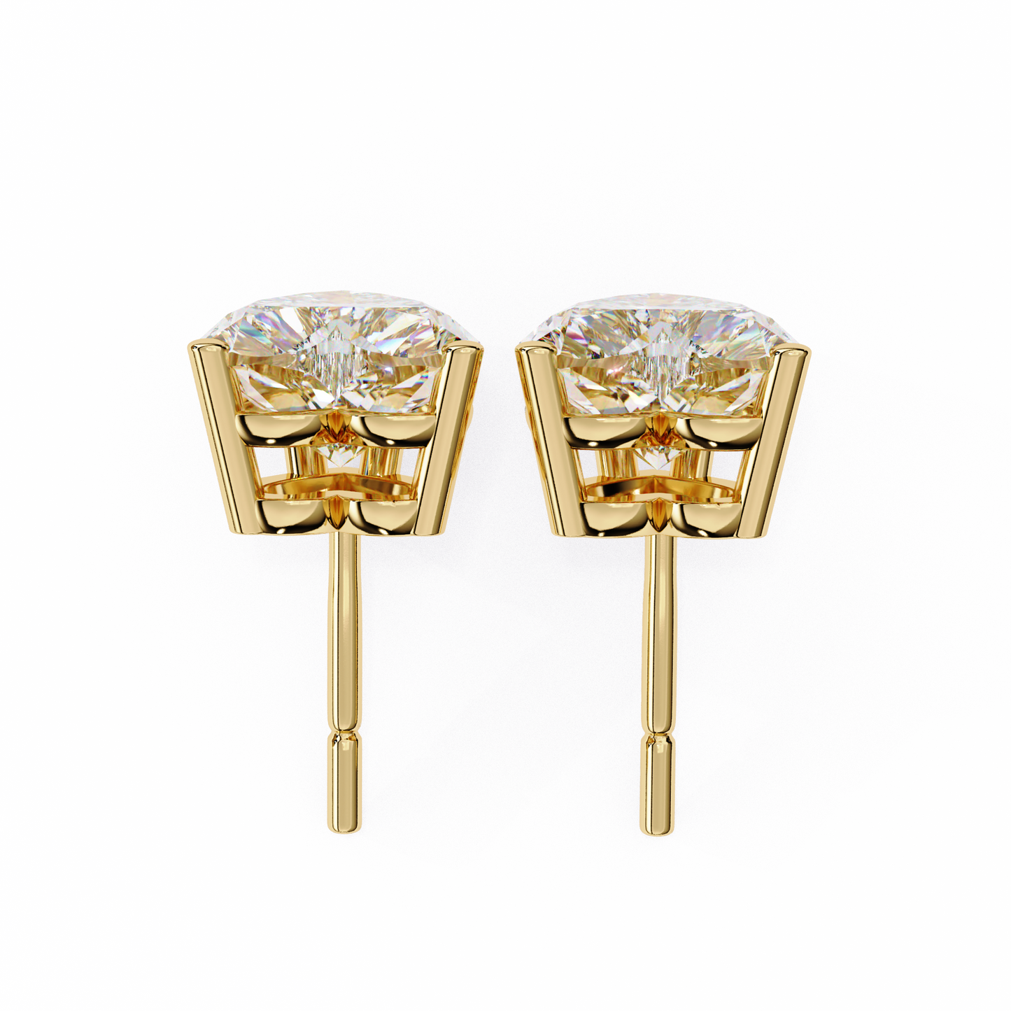 Forever One Heart Cut Solitaire Studs