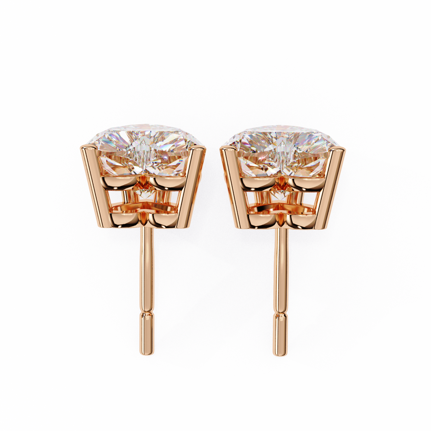 Forever One Heart Cut Solitaire Studs