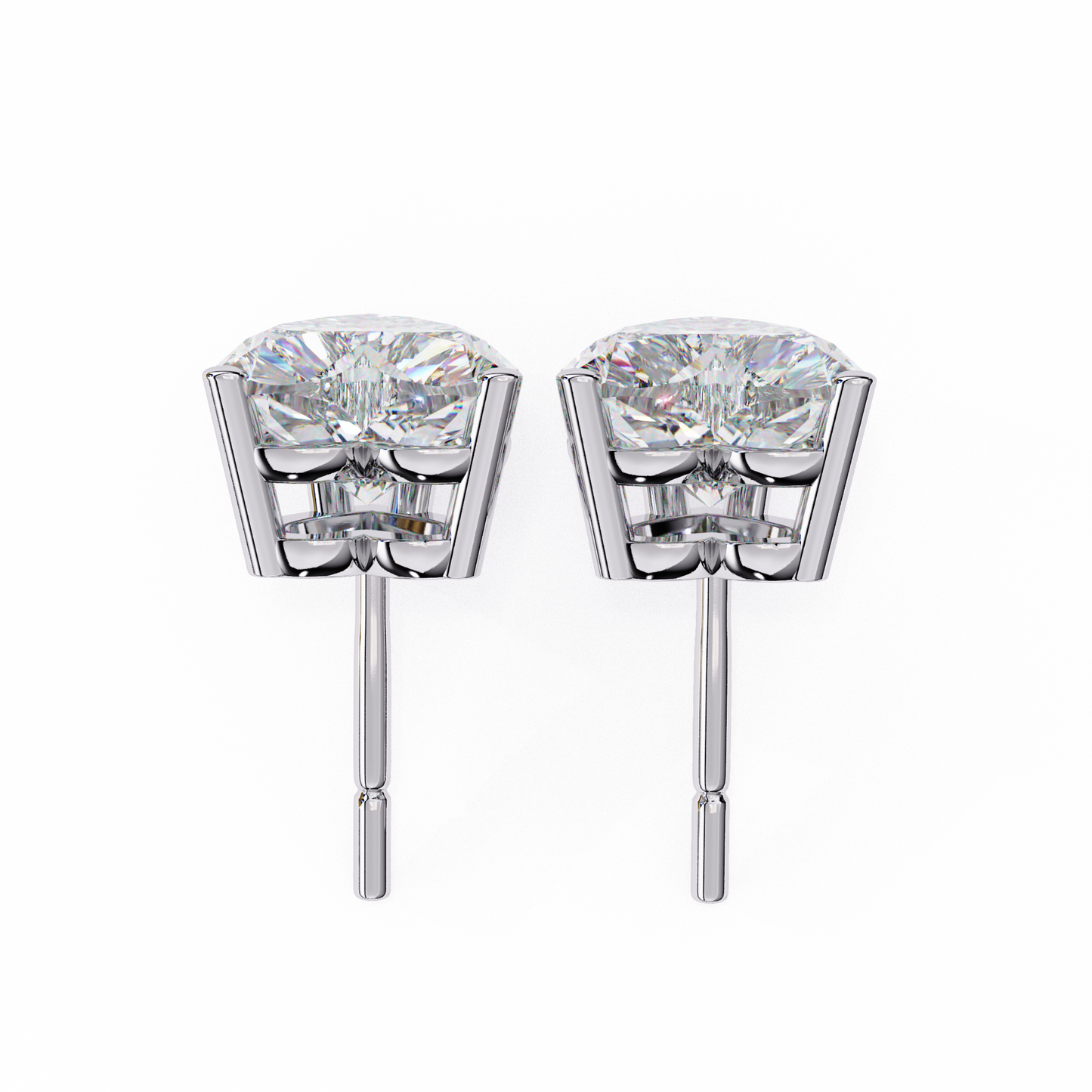 Forever One Heart Cut Solitaire Studs