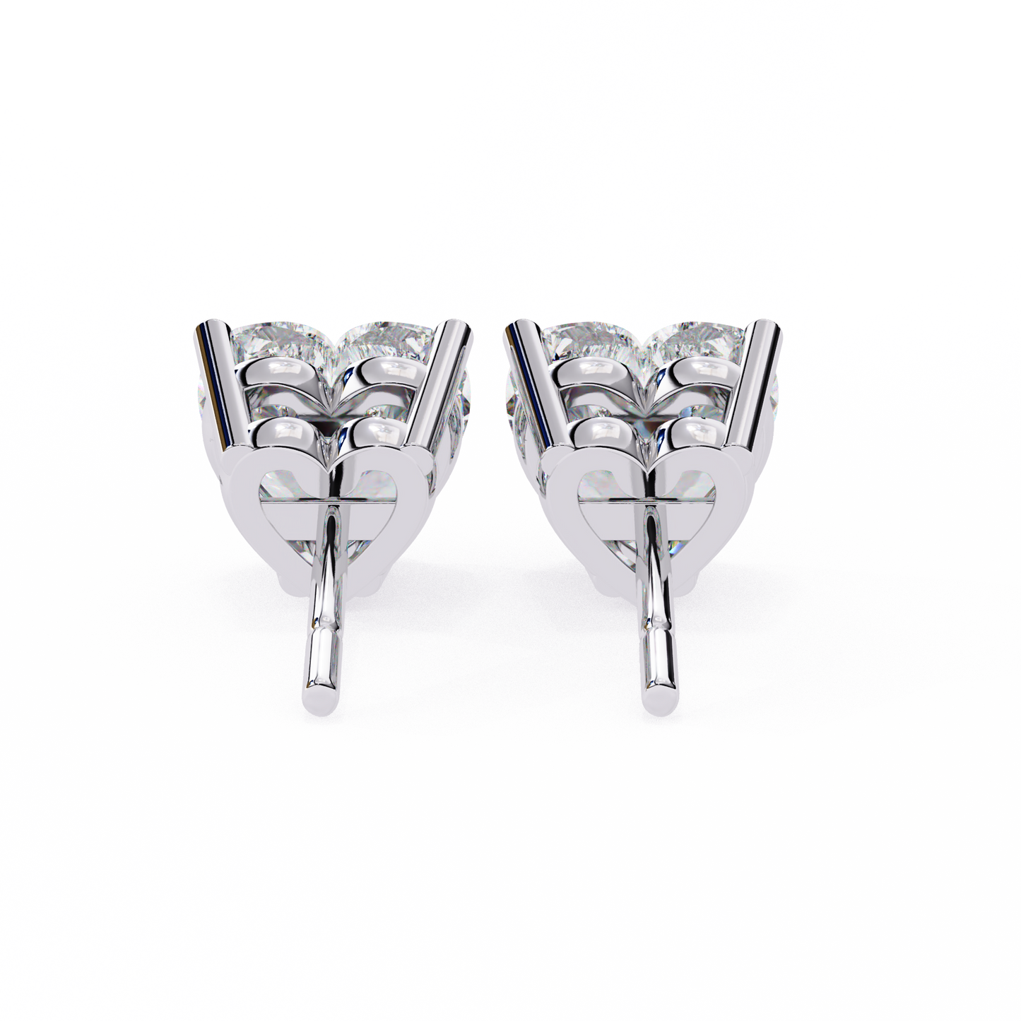 Forever One Heart Cut Solitaire Studs