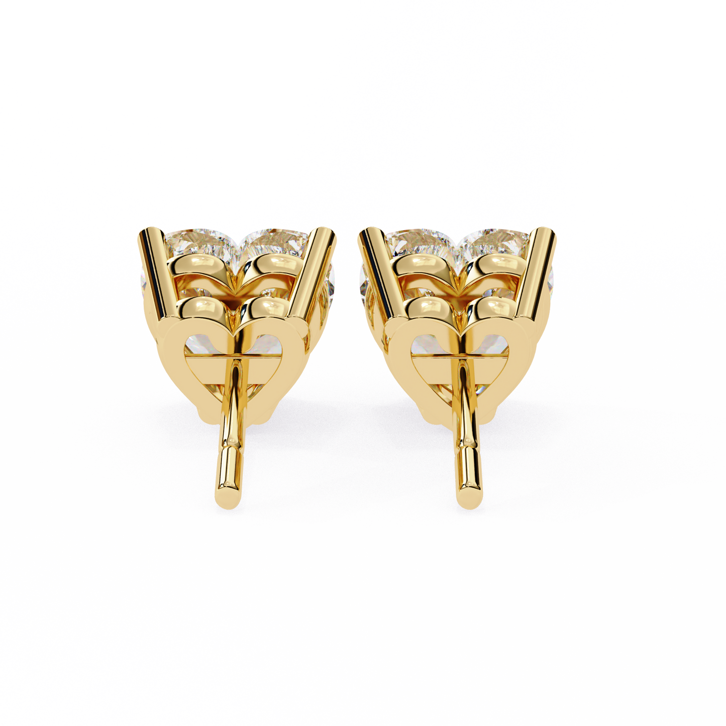 Forever One Heart Cut Solitaire Studs