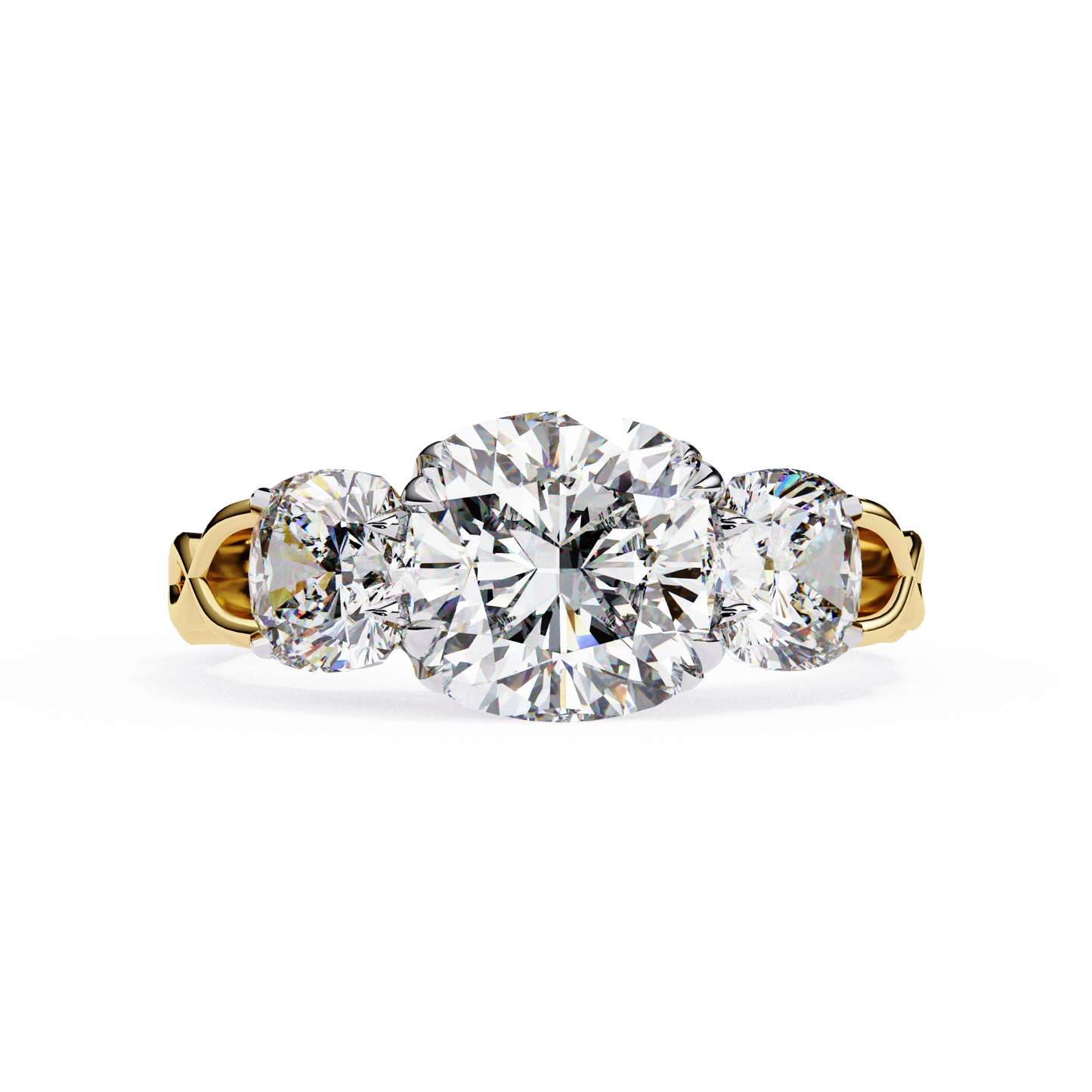 Flutter Glow Cushion Solitaire Ring