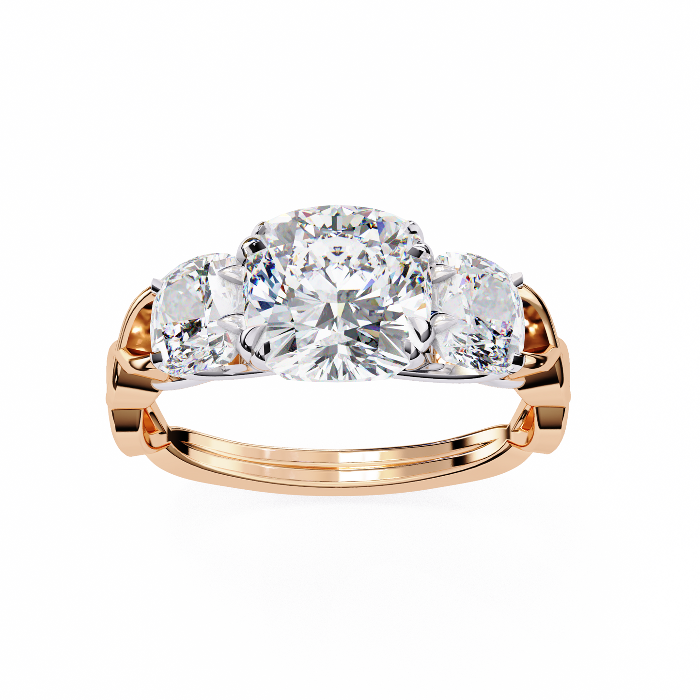 Flutter Glow Cushion Solitaire Ring