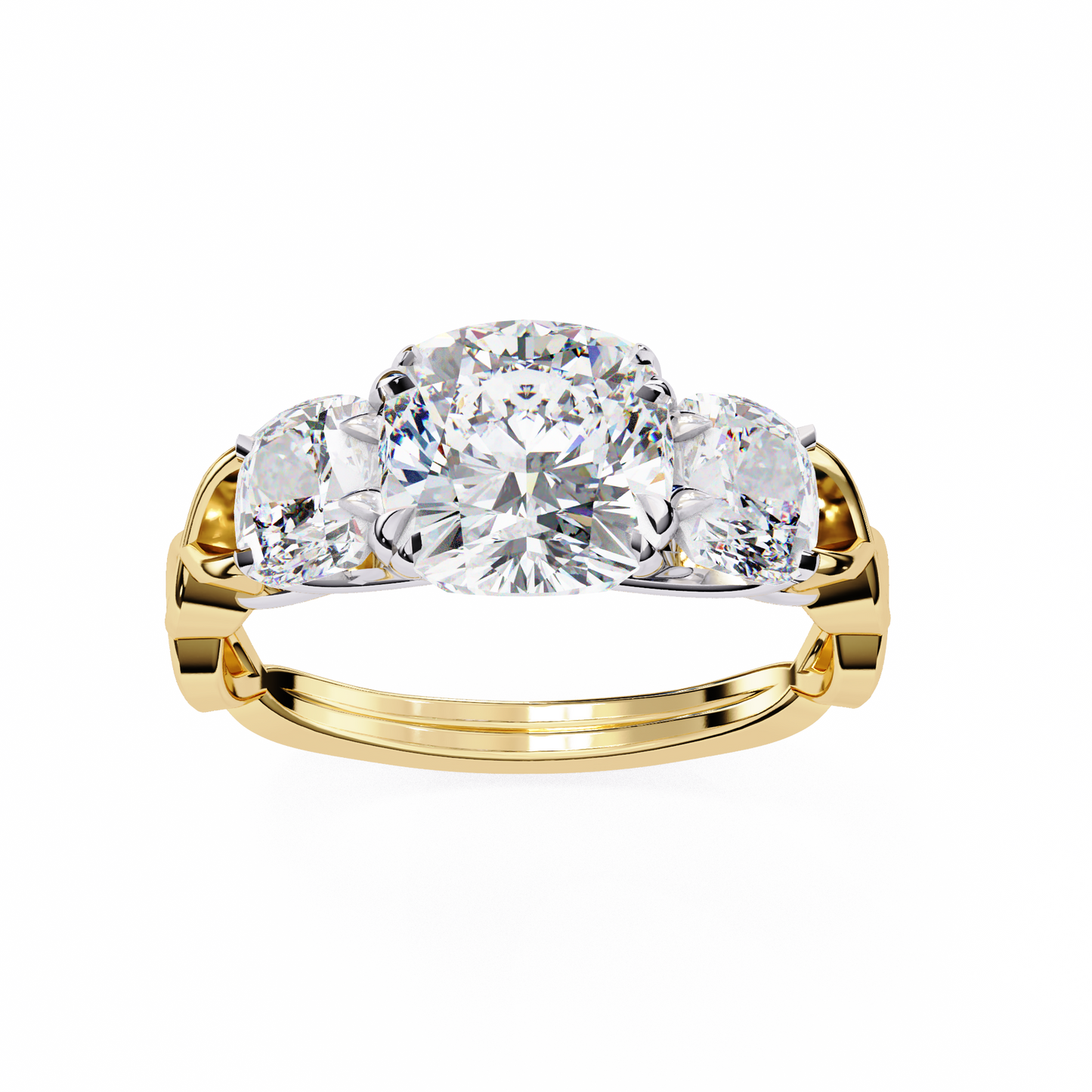 Flutter Glow Cushion Solitaire Ring