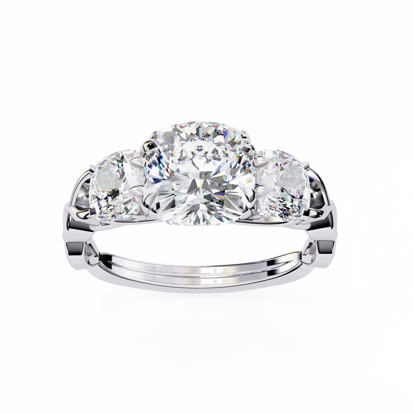 Flutter Glow Cushion Solitaire Ring
