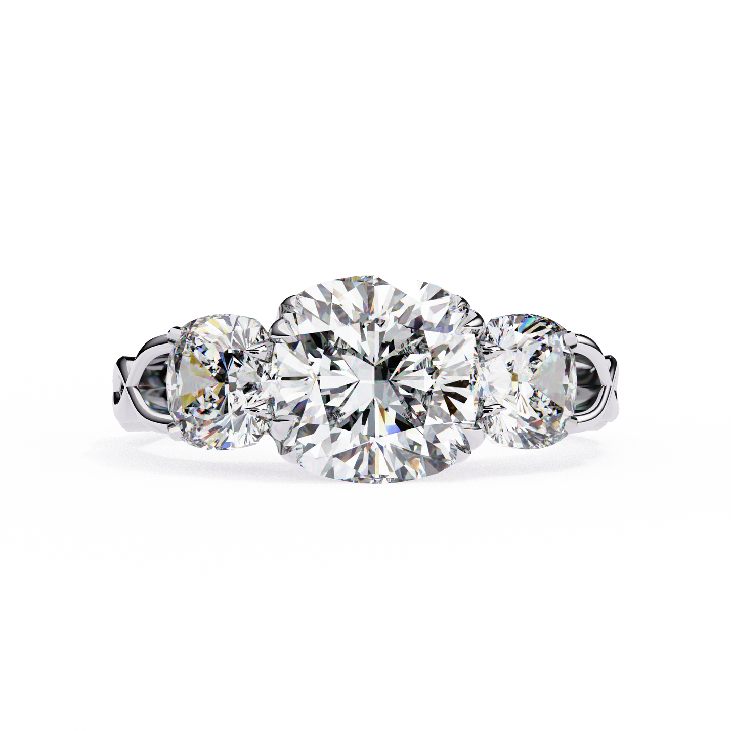 Flutter Glow Cushion Solitaire Ring