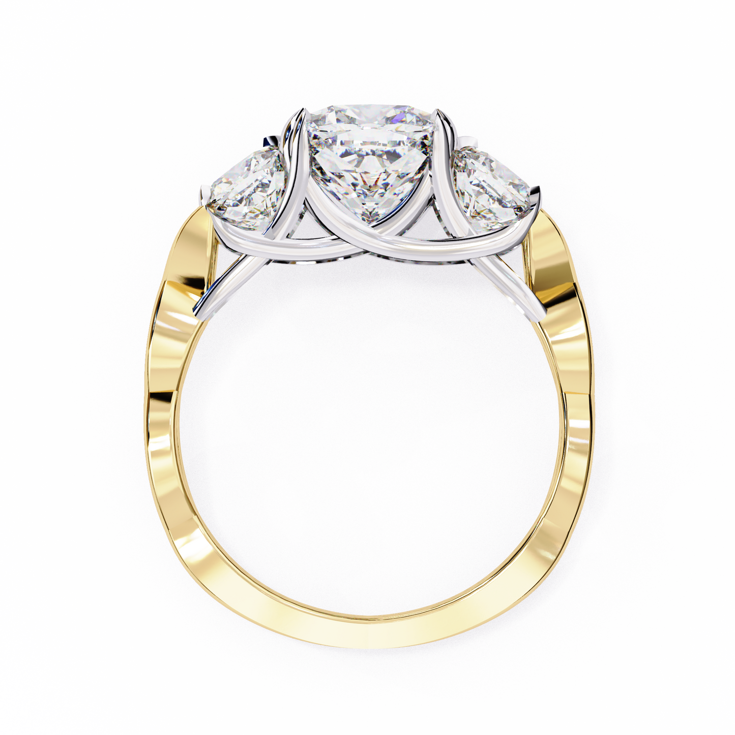 Flutter Glow Cushion Solitaire Ring