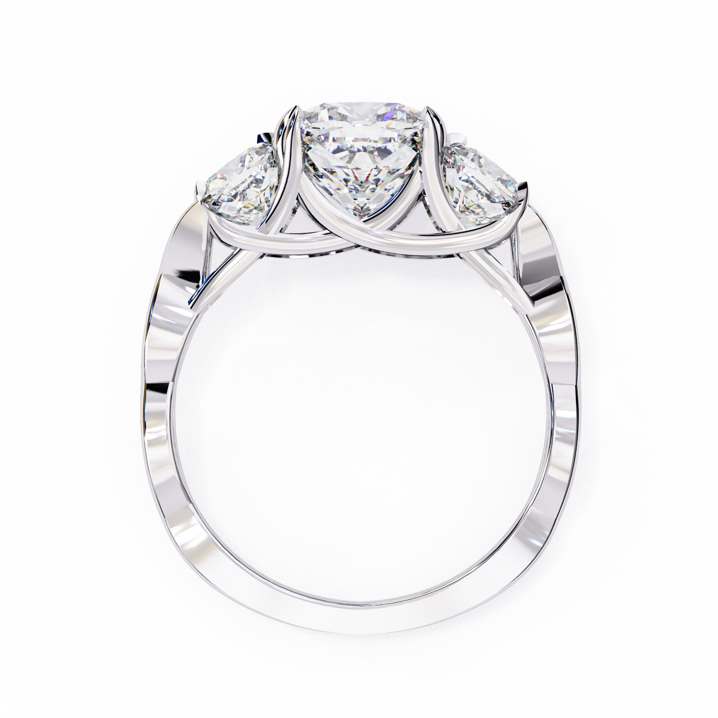 Flutter Glow Cushion Solitaire Ring