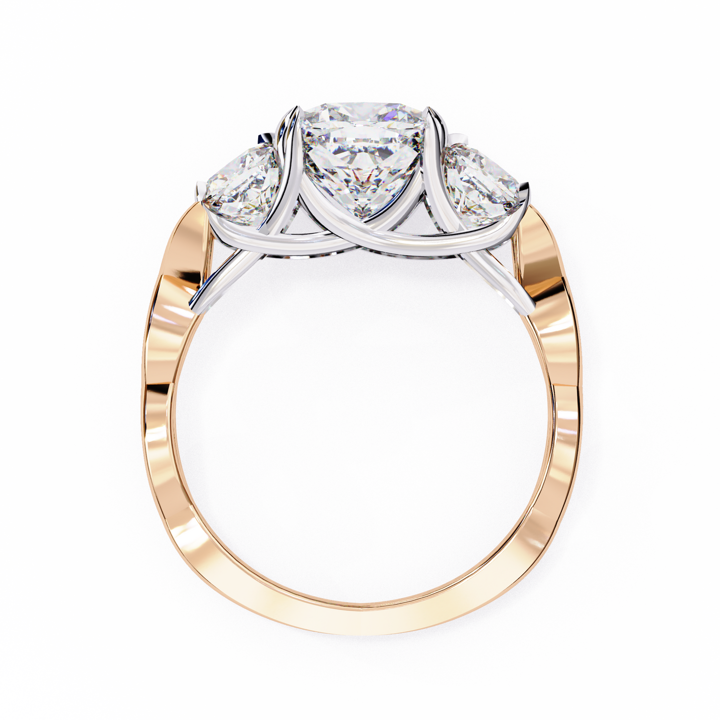 Flutter Glow Cushion Solitaire Ring