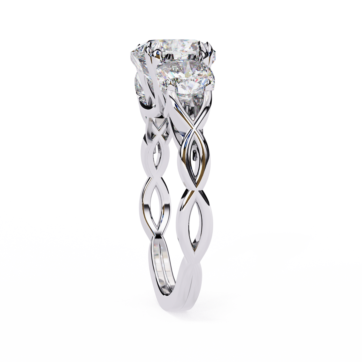 Flutter Glow Cushion Solitaire Ring