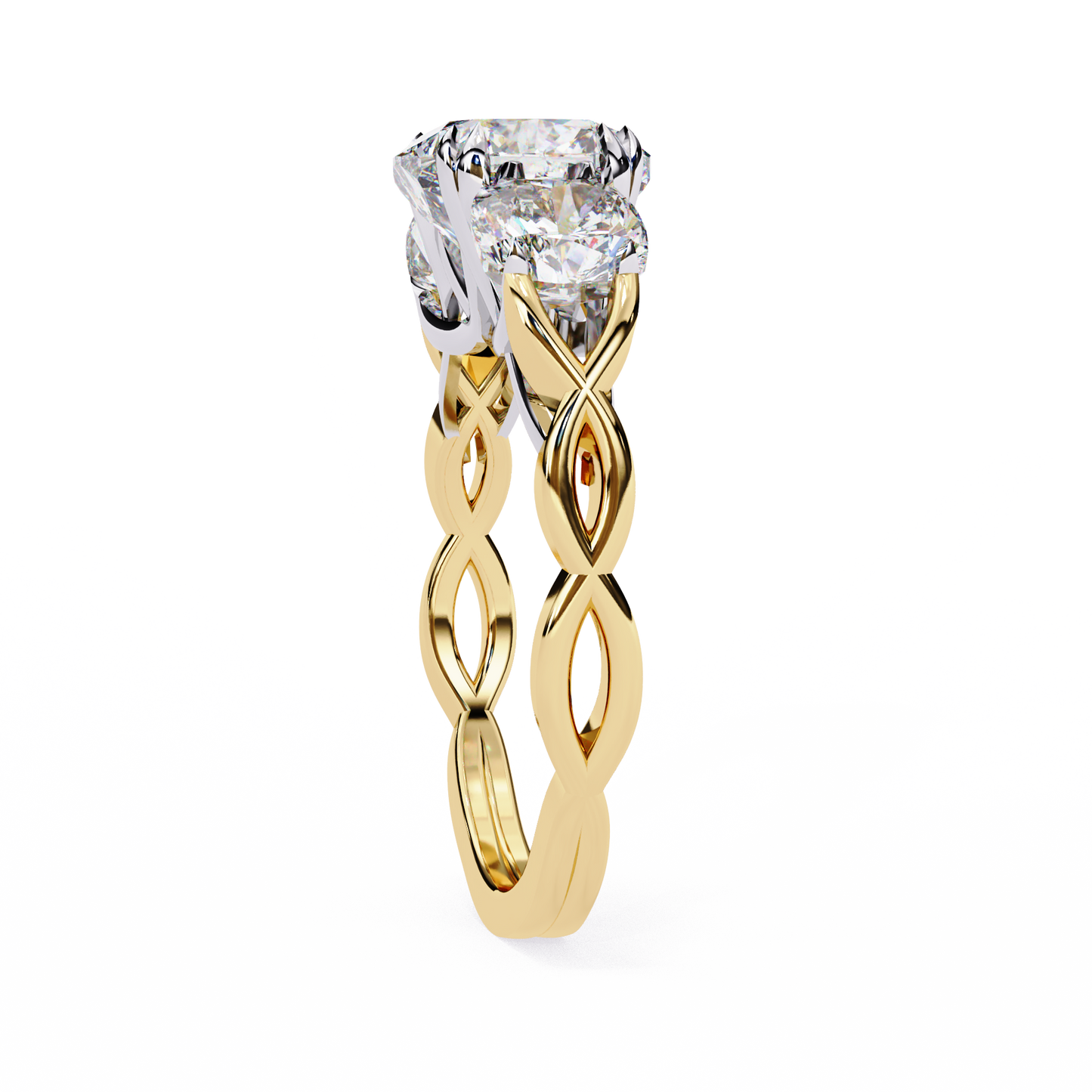 Flutter Glow Cushion Solitaire Ring