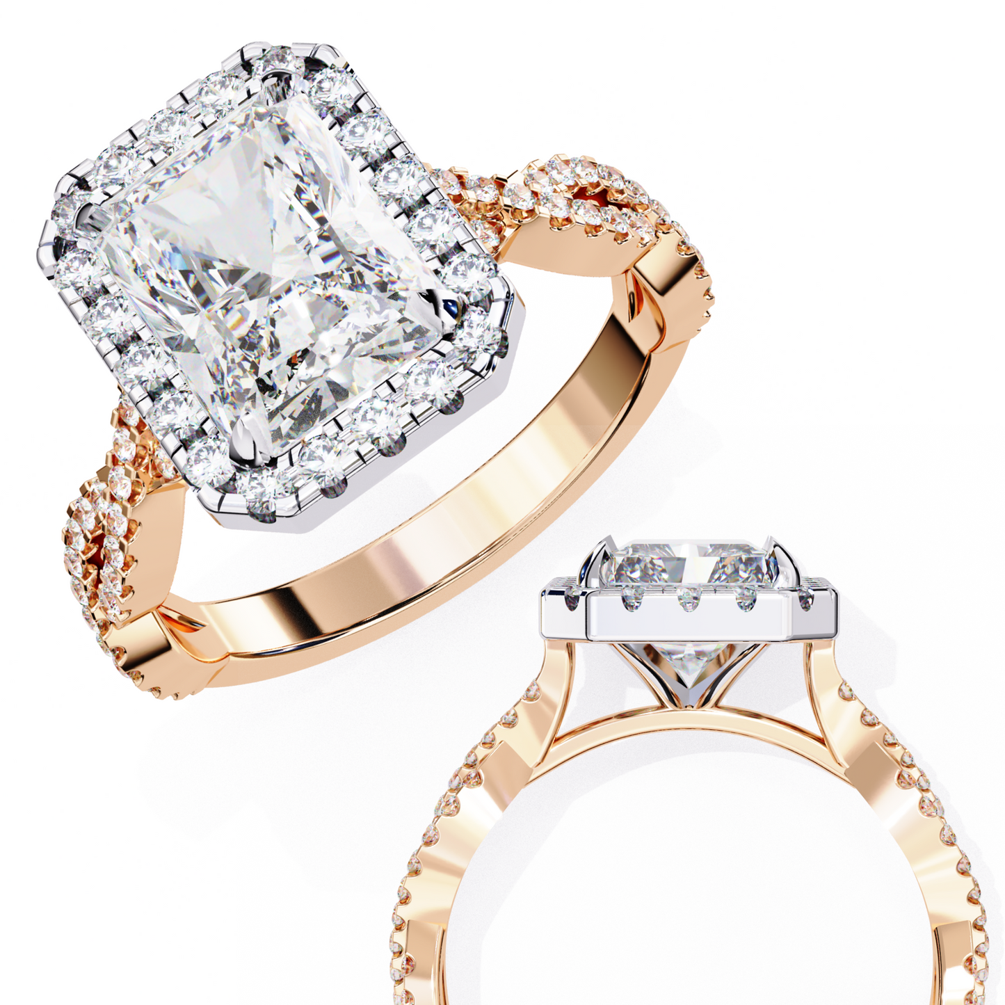 Alma Serena Radiant Solitaire Ring