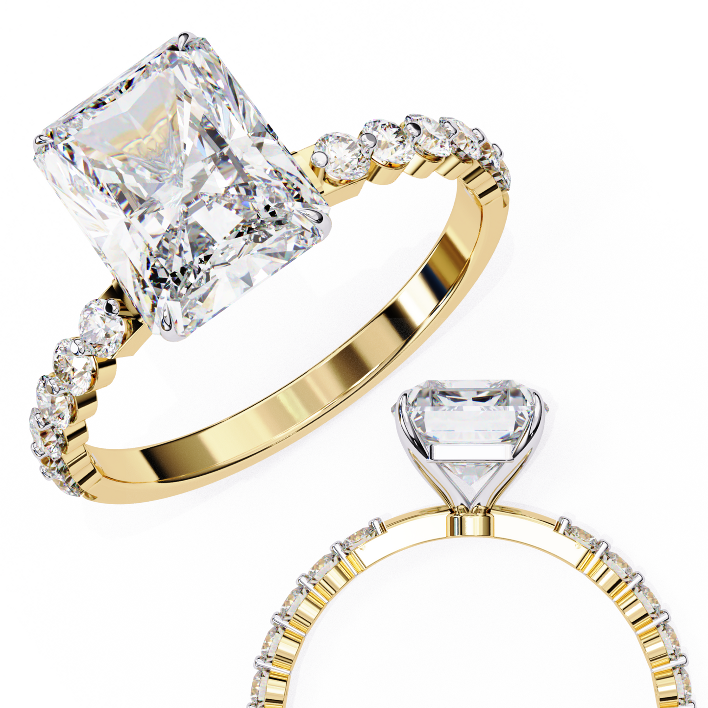 Tesoro Brillante Radiant Solitaire Ring