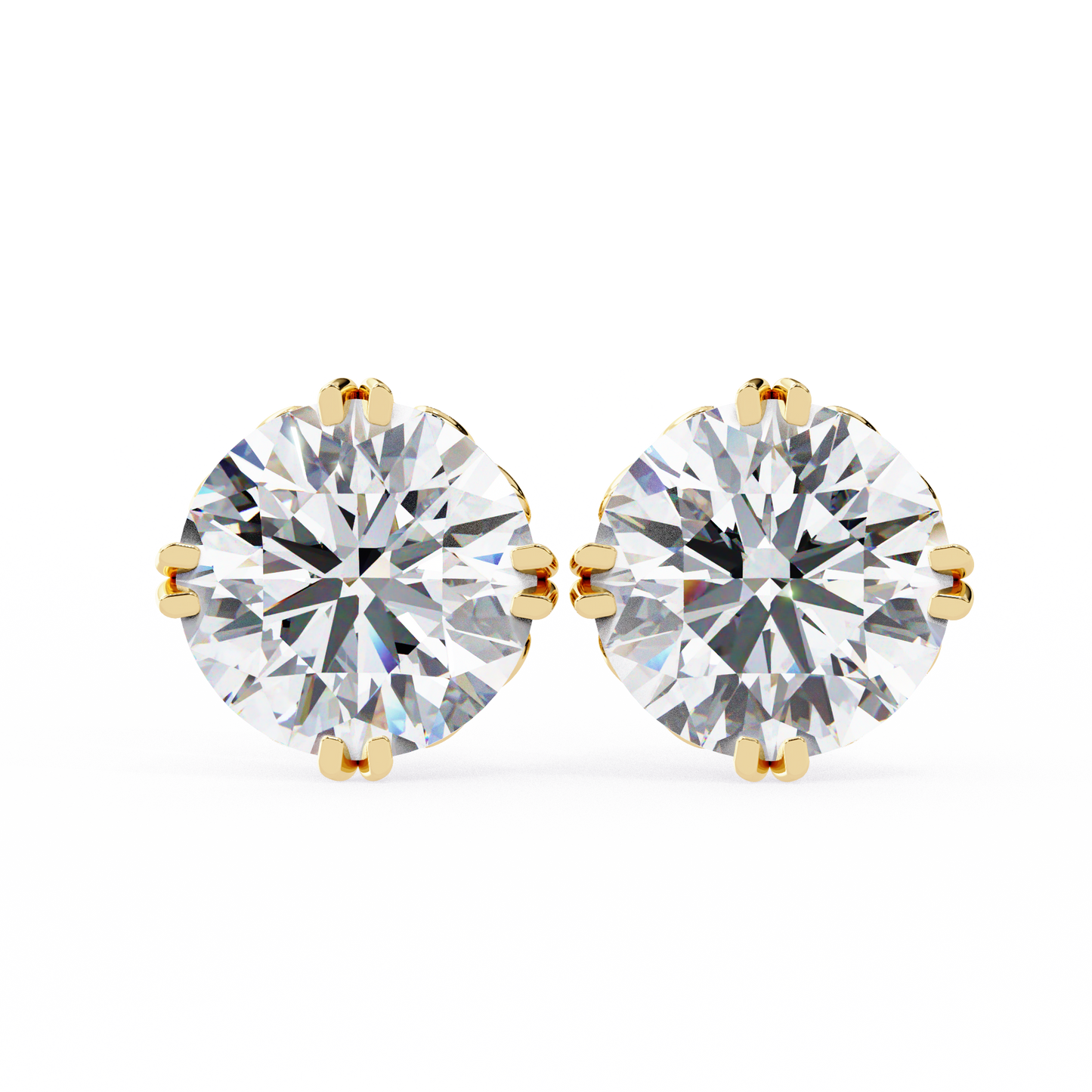 Gioia Pura Round Solitaire Studs