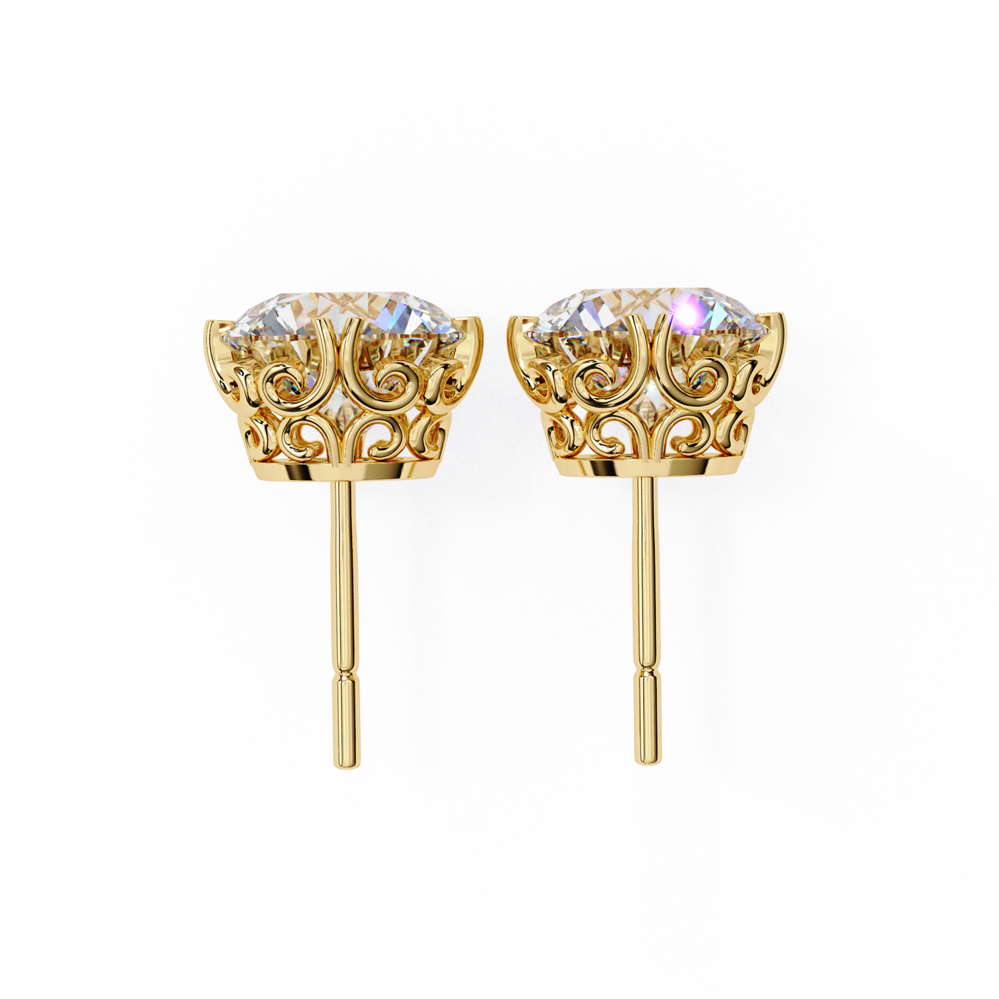 Gioia Pura Round Solitaire Studs