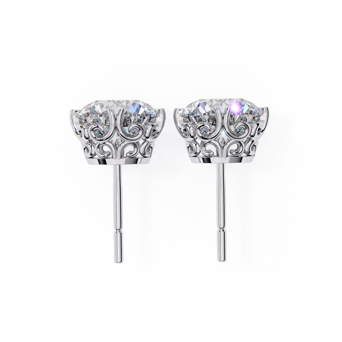 Gioia Pura Round Solitaire Studs