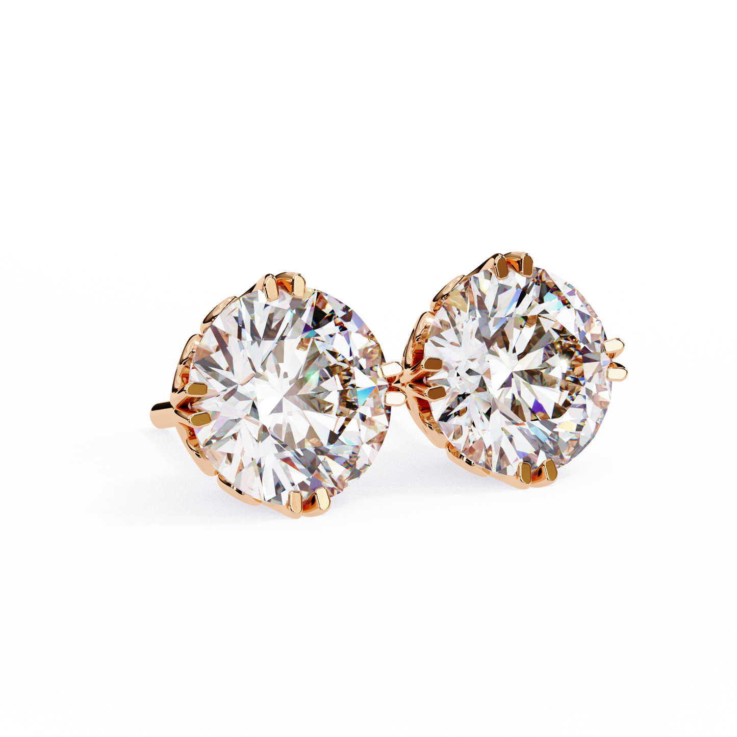 Gioia Pura Round Solitaire Studs