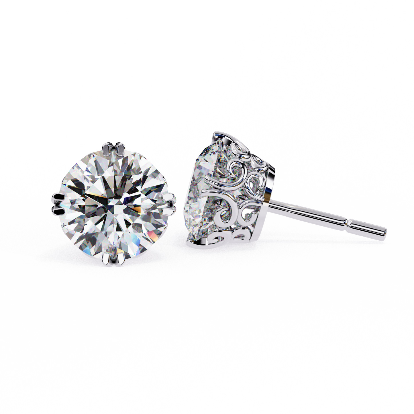Gioia Pura Round Solitaire Studs