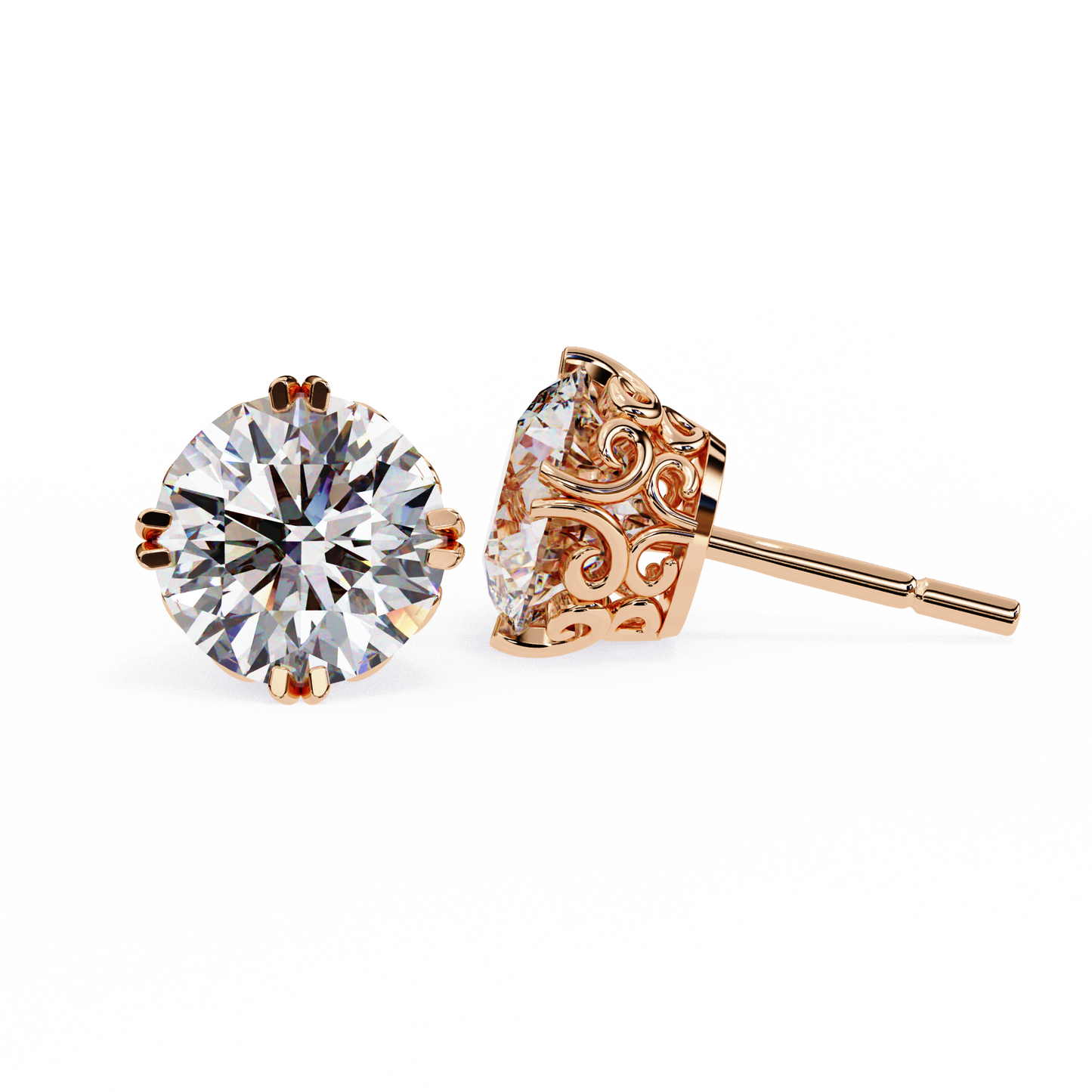 Gioia Pura Round Solitaire Studs