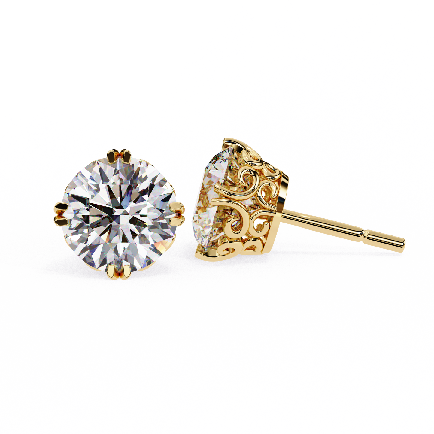 Gioia Pura Round Solitaire Studs
