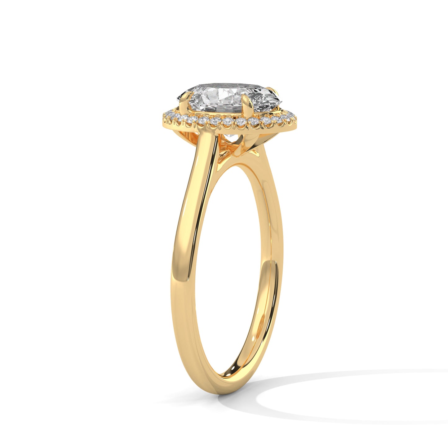 Midnight Blossom Oval Solitaire Ring