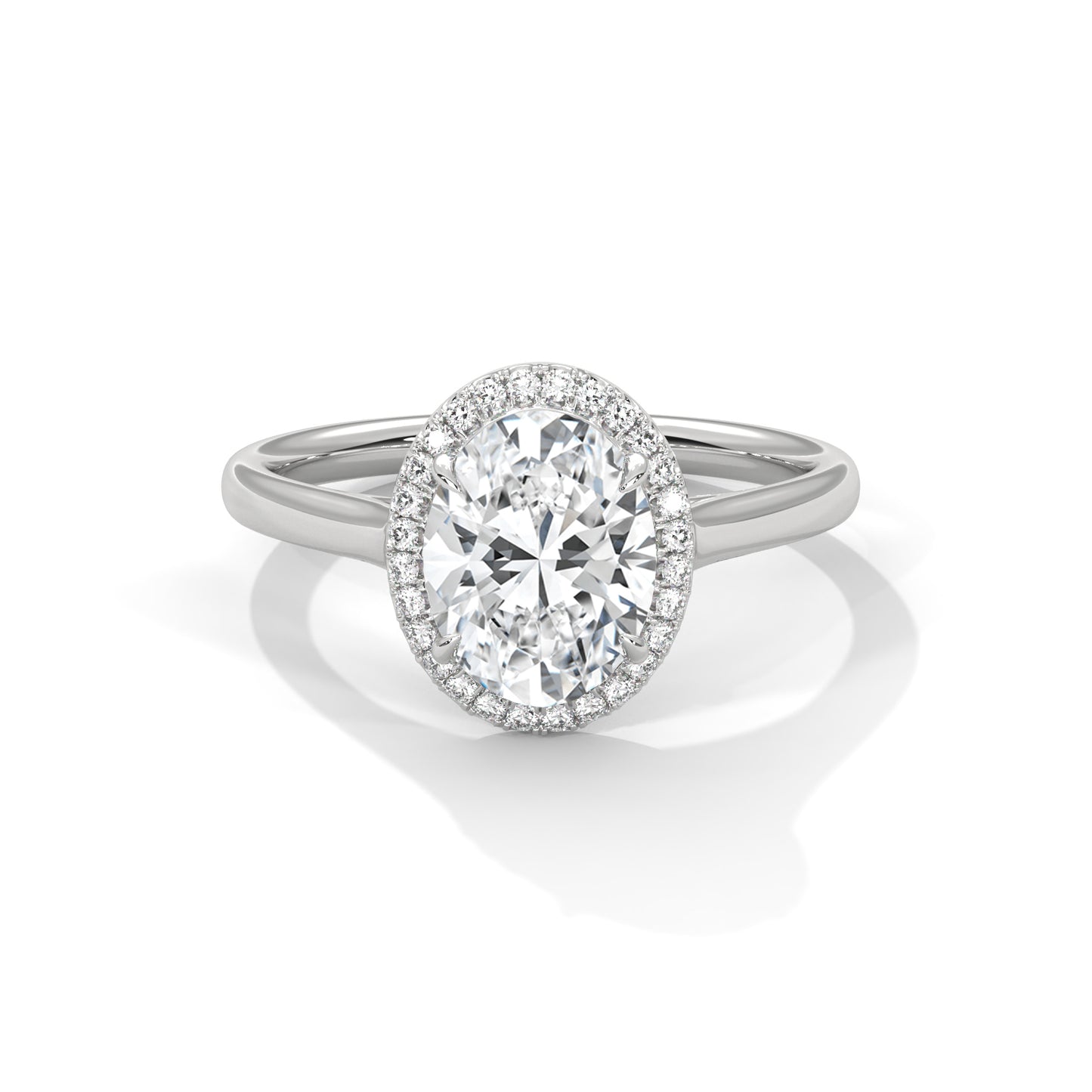 Midnight Blossom Oval Solitaire Ring