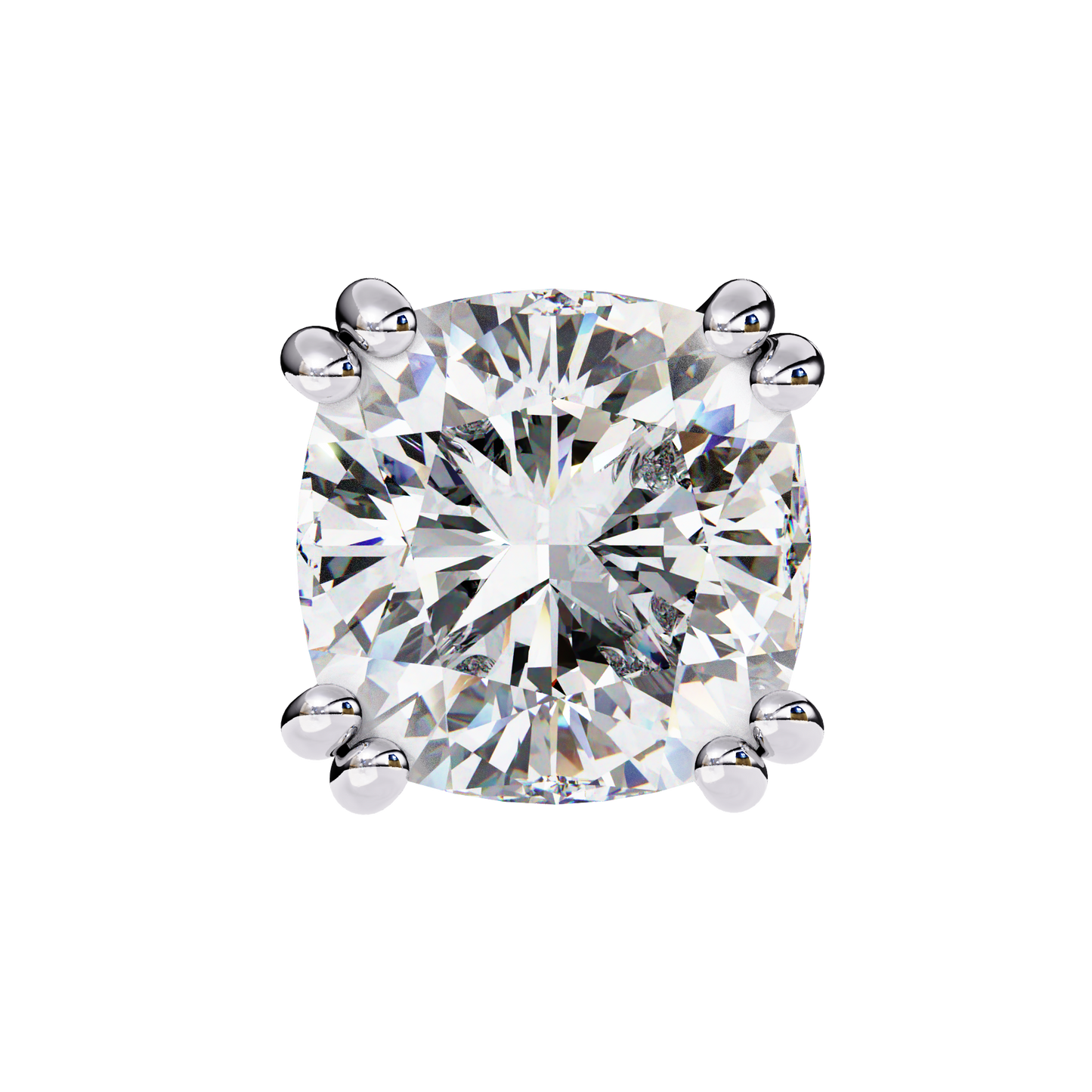 True Essence Cushion Solitaire Studs