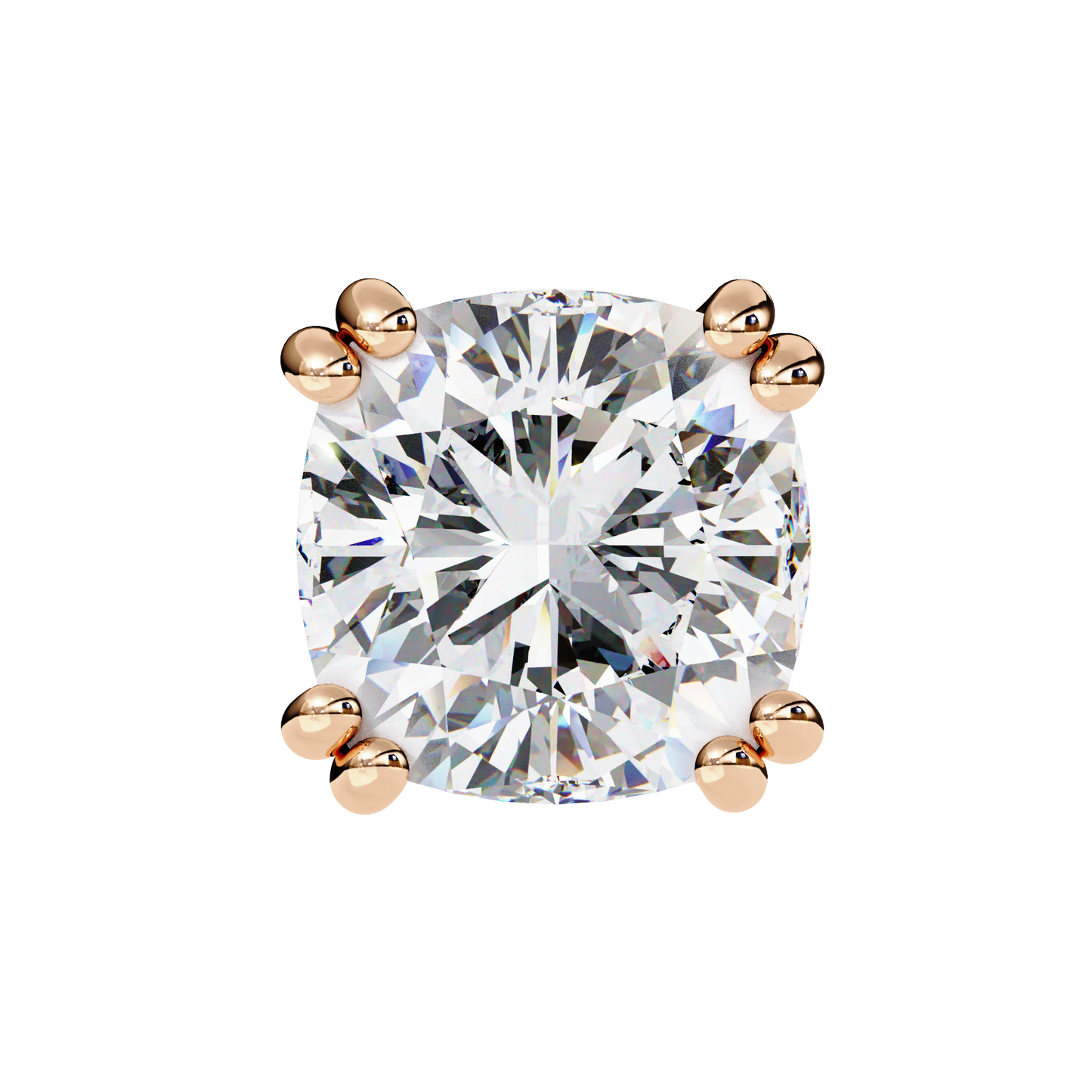 True Essence Cushion Solitaire Studs