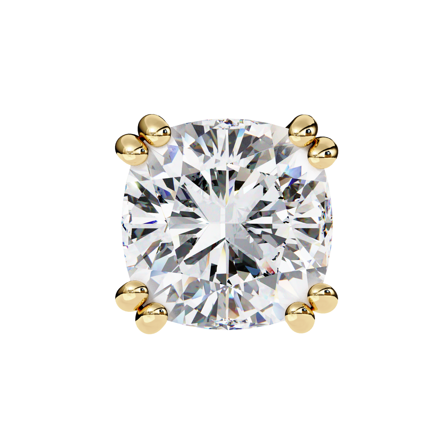 True Essence Cushion Solitaire Studs
