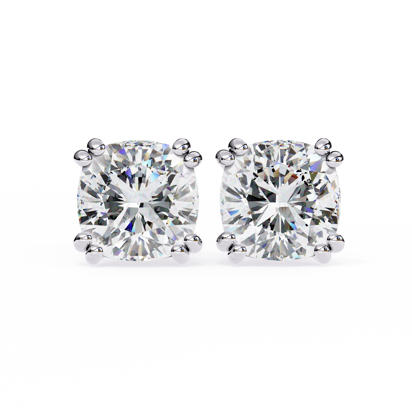 True Essence Cushion Solitaire Studs