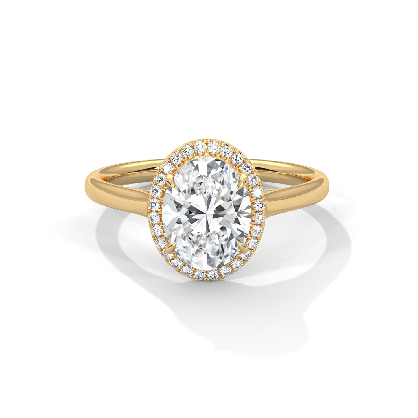 Midnight Blossom Oval Solitaire Ring