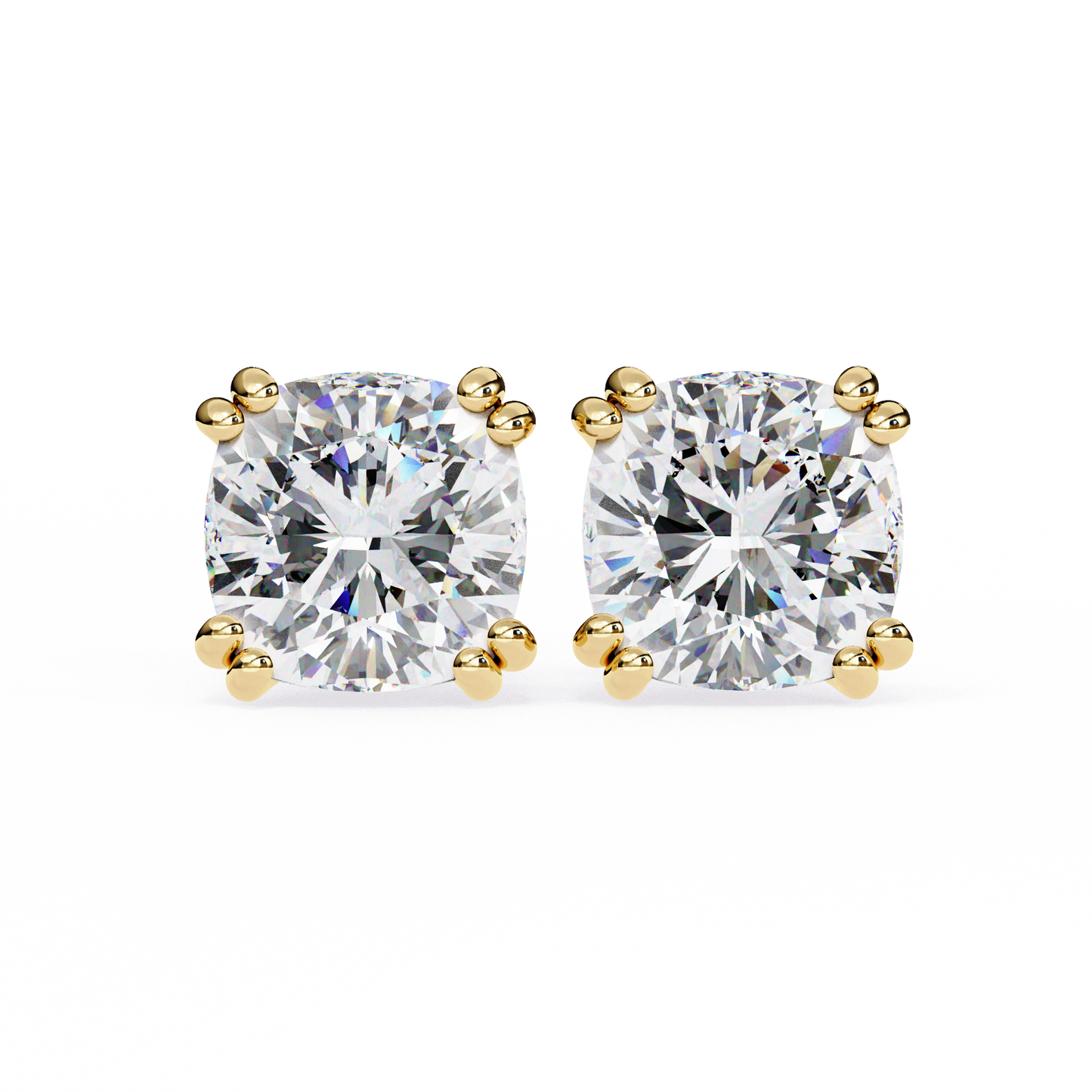 True Essence Cushion Solitaire Studs