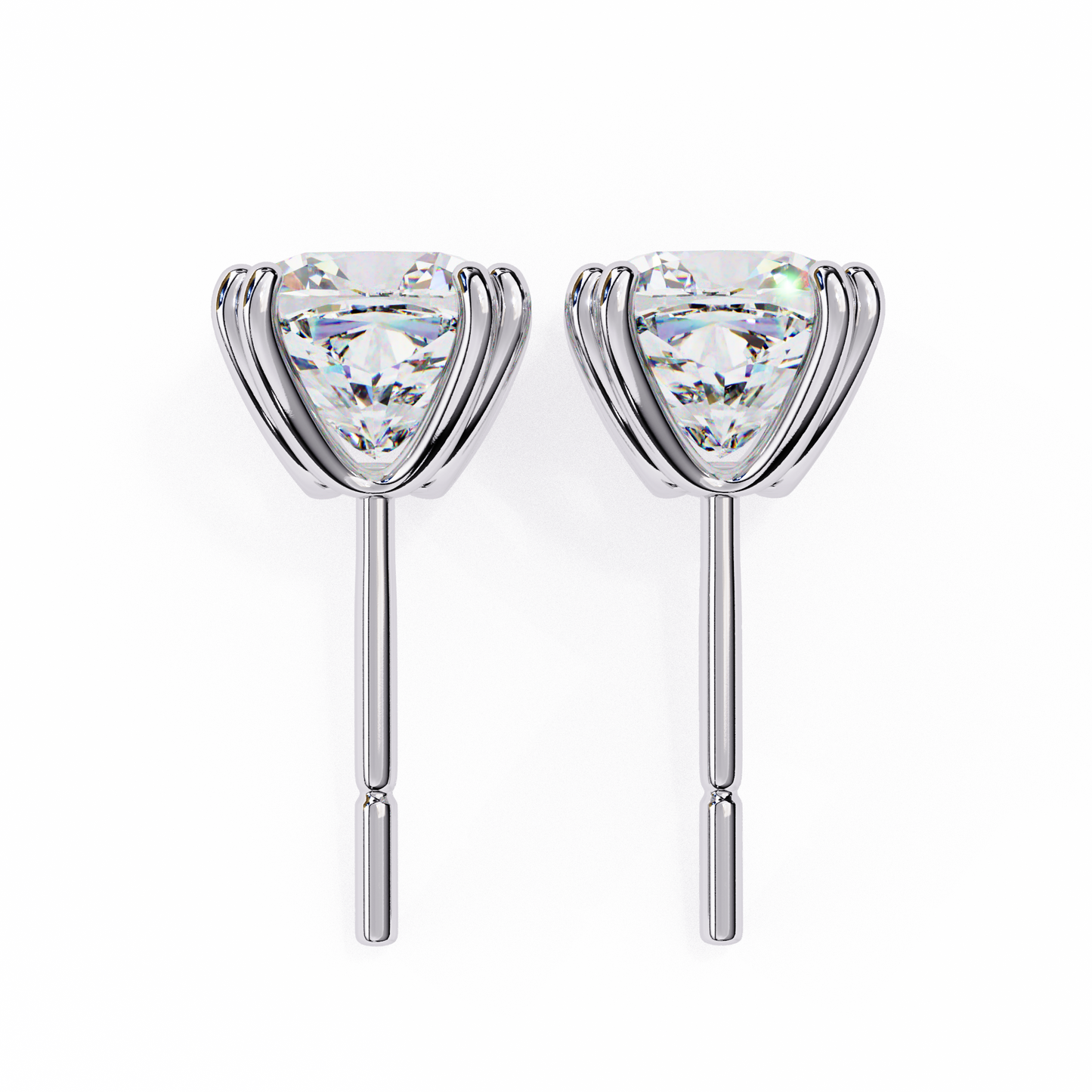 True Essence Cushion Solitaire Studs
