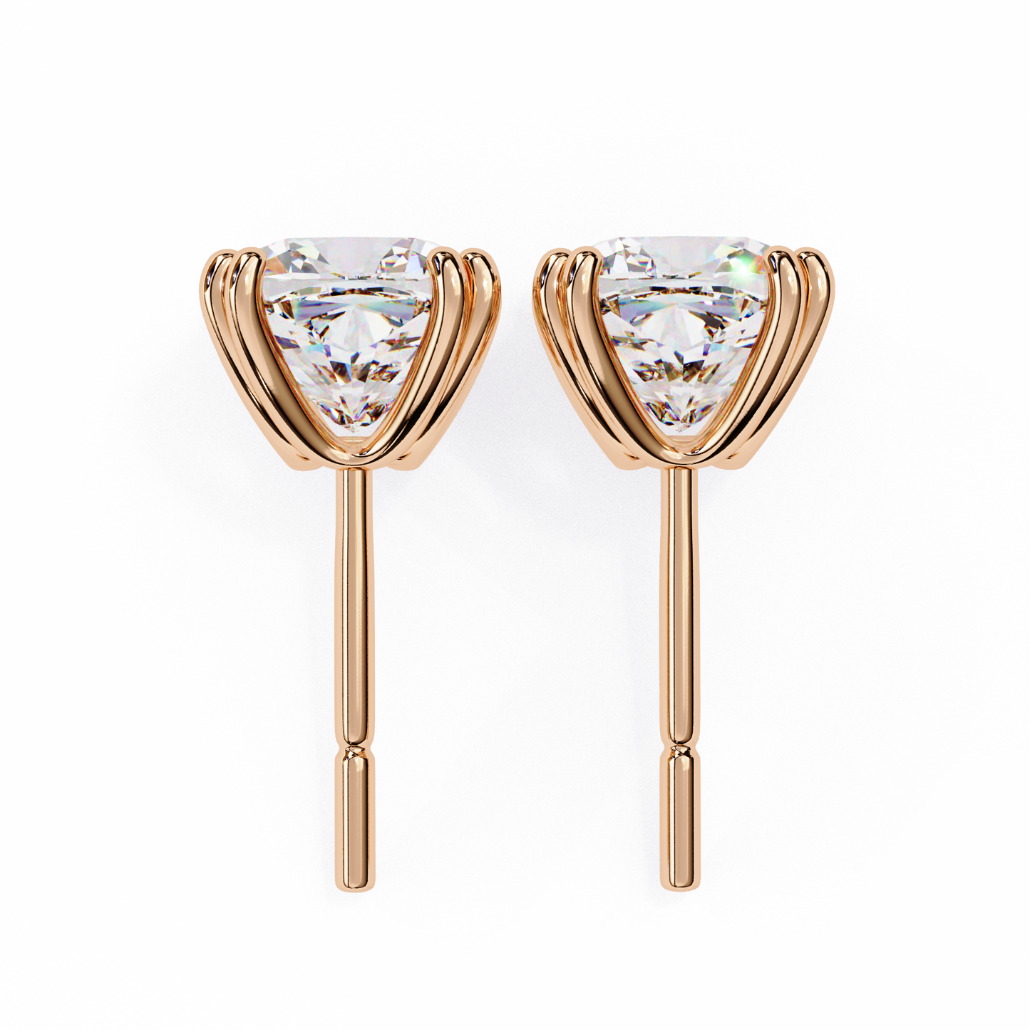 True Essence Cushion Solitaire Studs