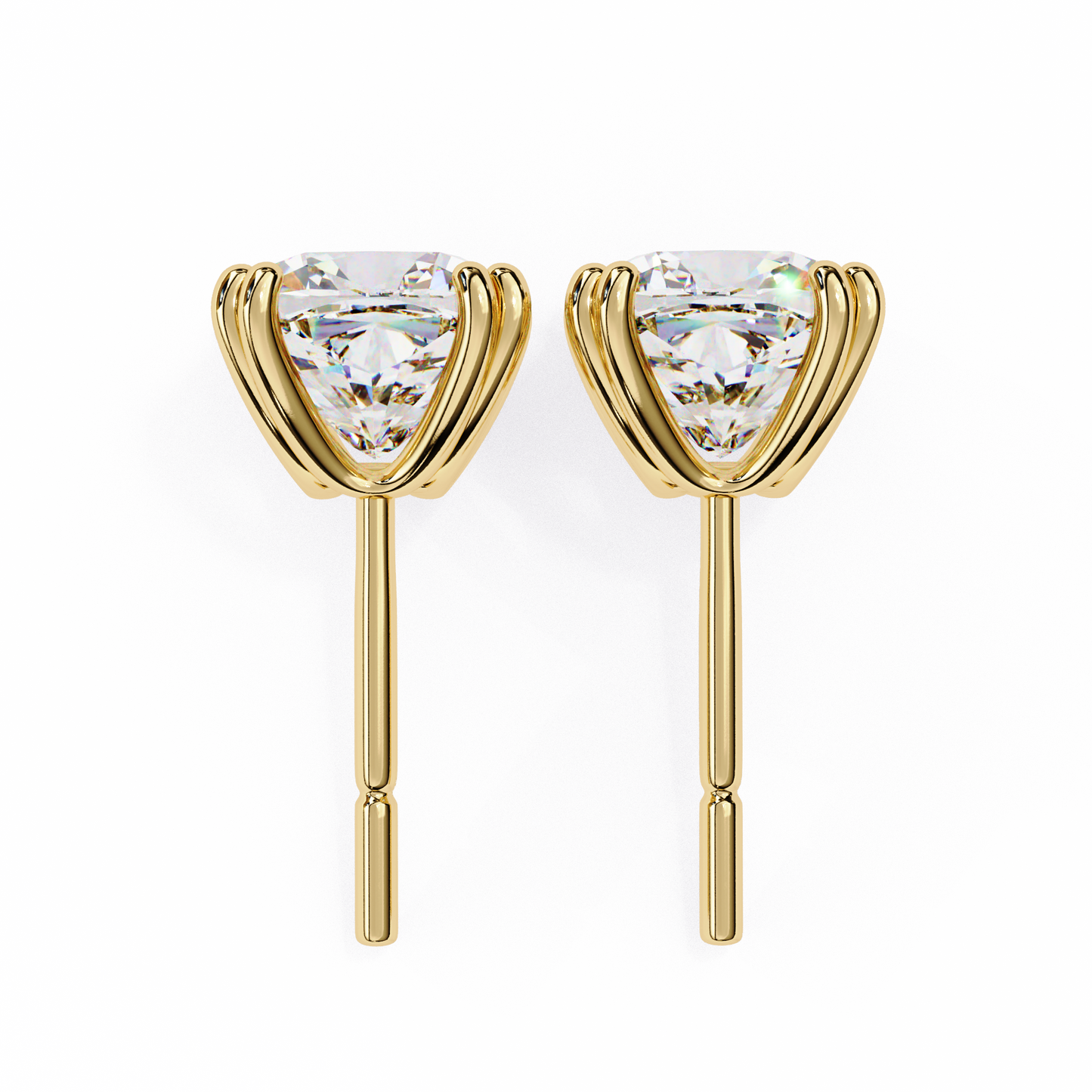 True Essence Cushion Solitaire Studs