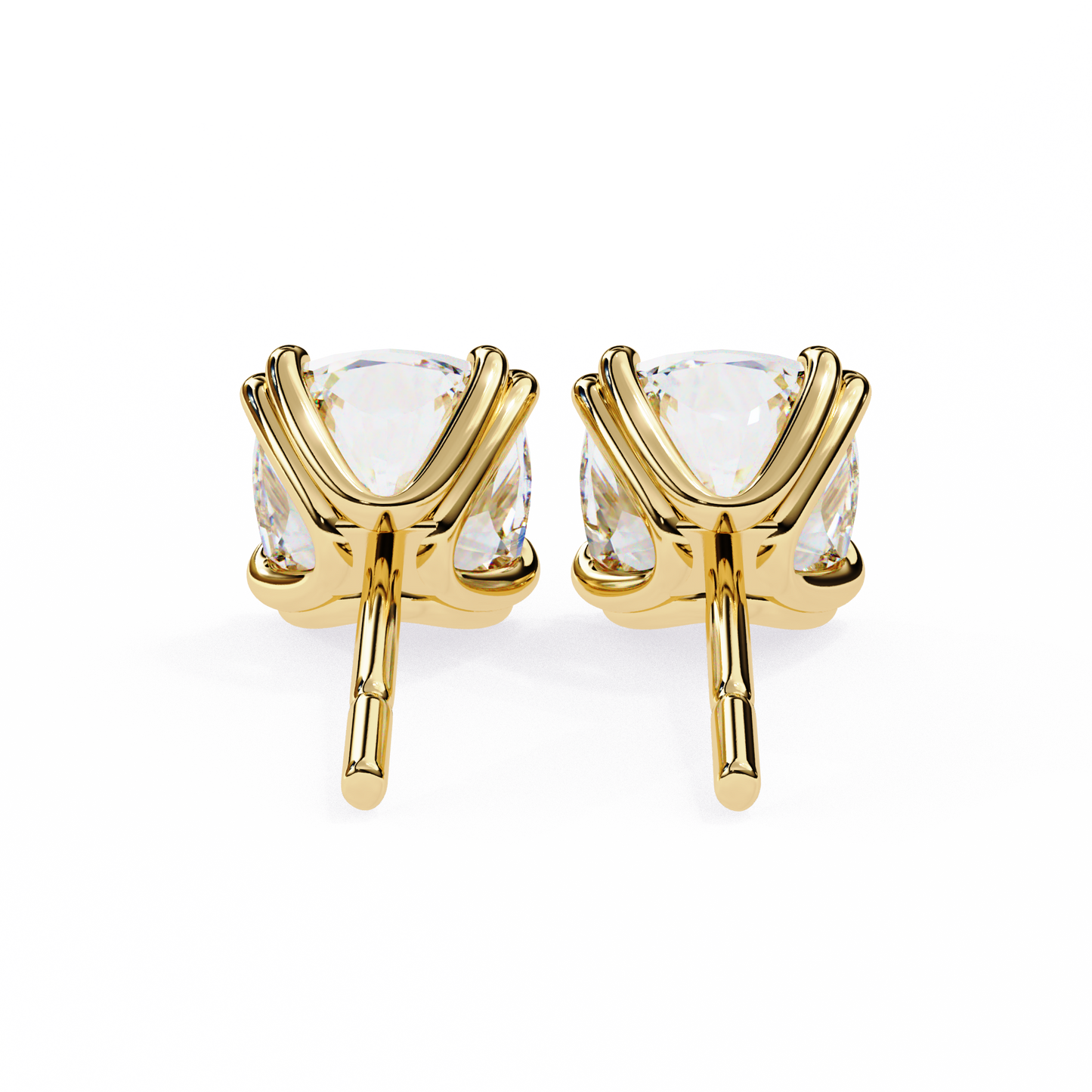 True Essence Cushion Solitaire Studs