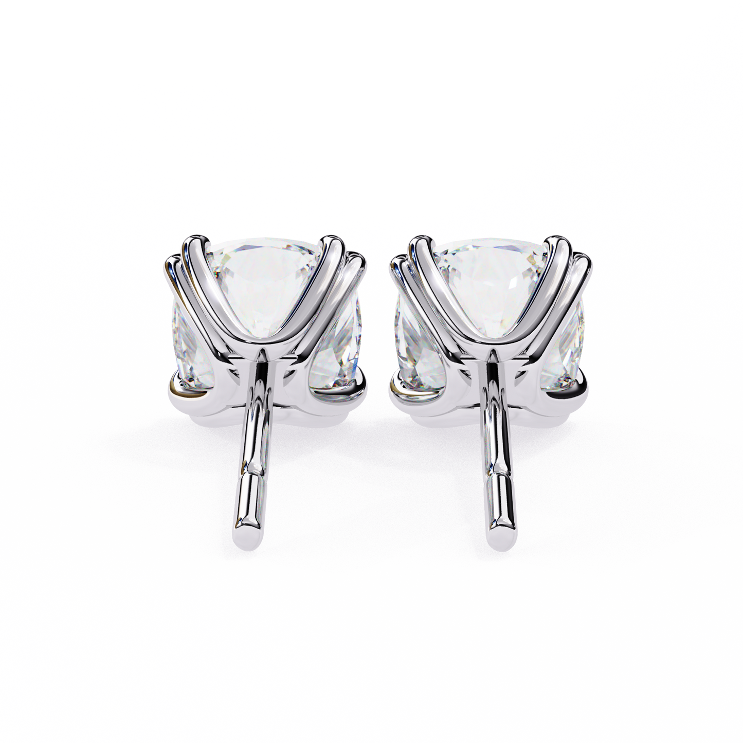 True Essence Cushion Solitaire Studs