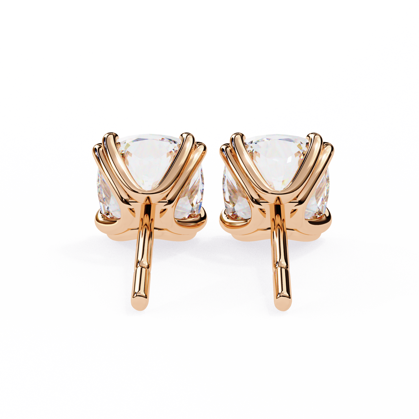 True Essence Cushion Solitaire Studs