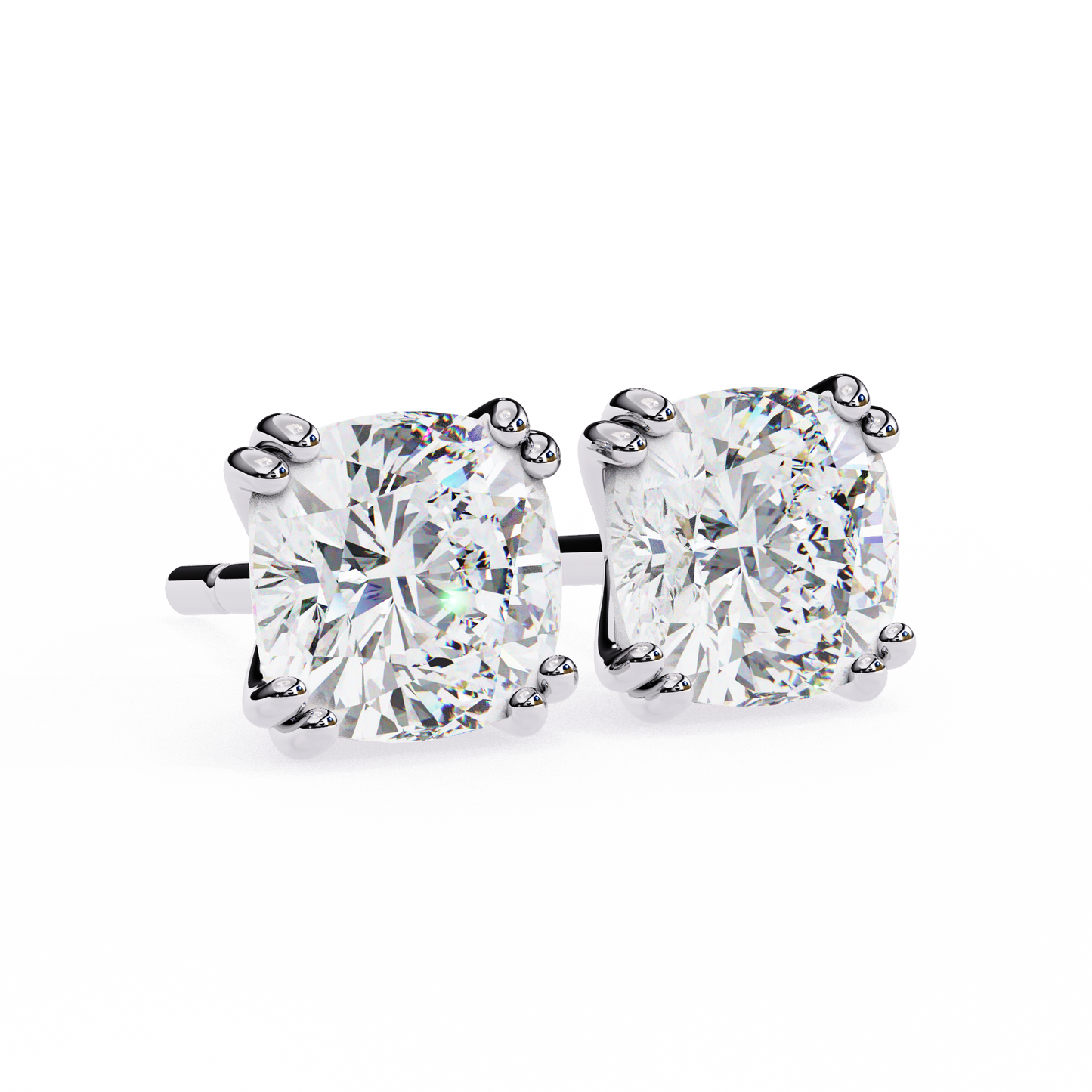 True Essence Cushion Solitaire Studs