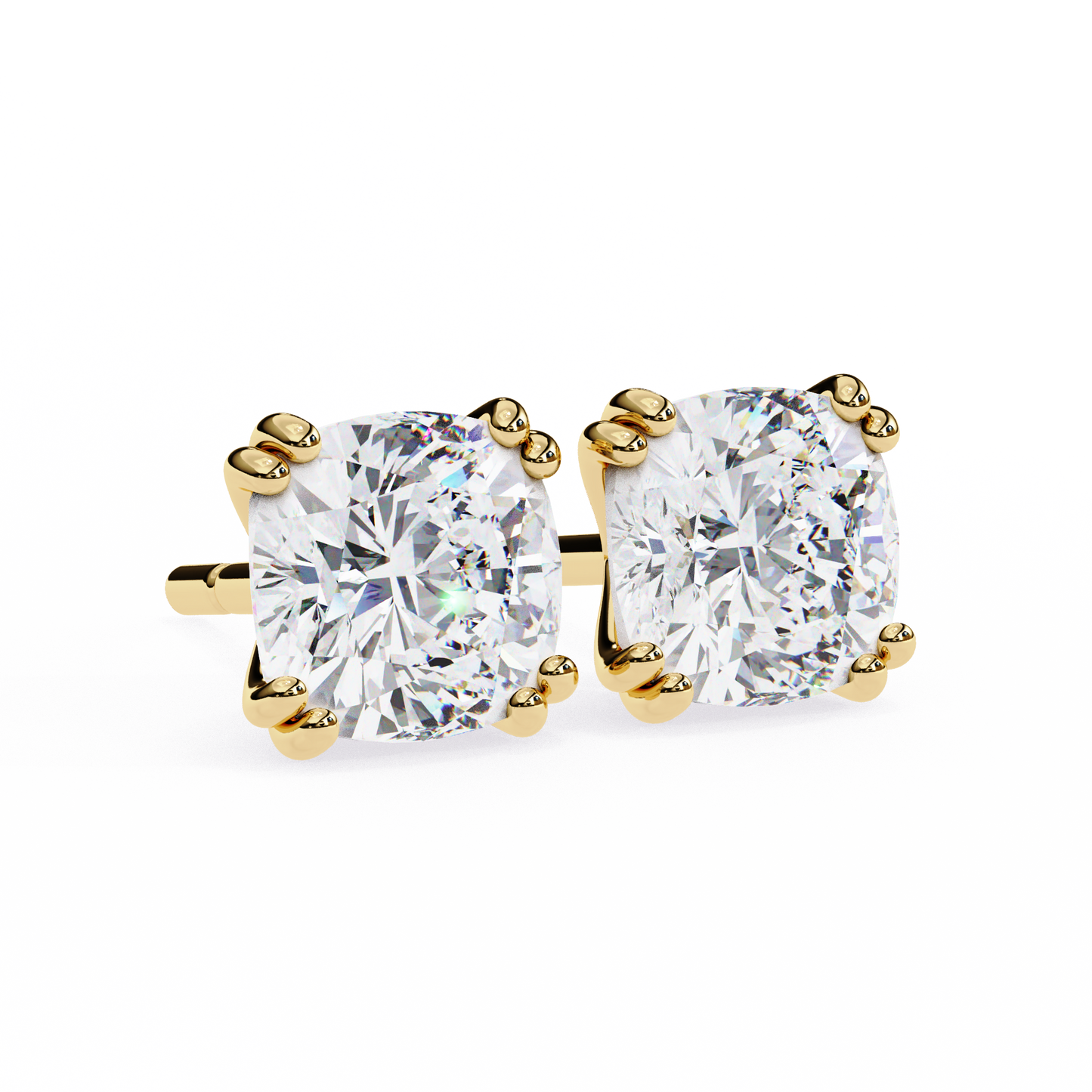 True Essence Cushion Solitaire Studs