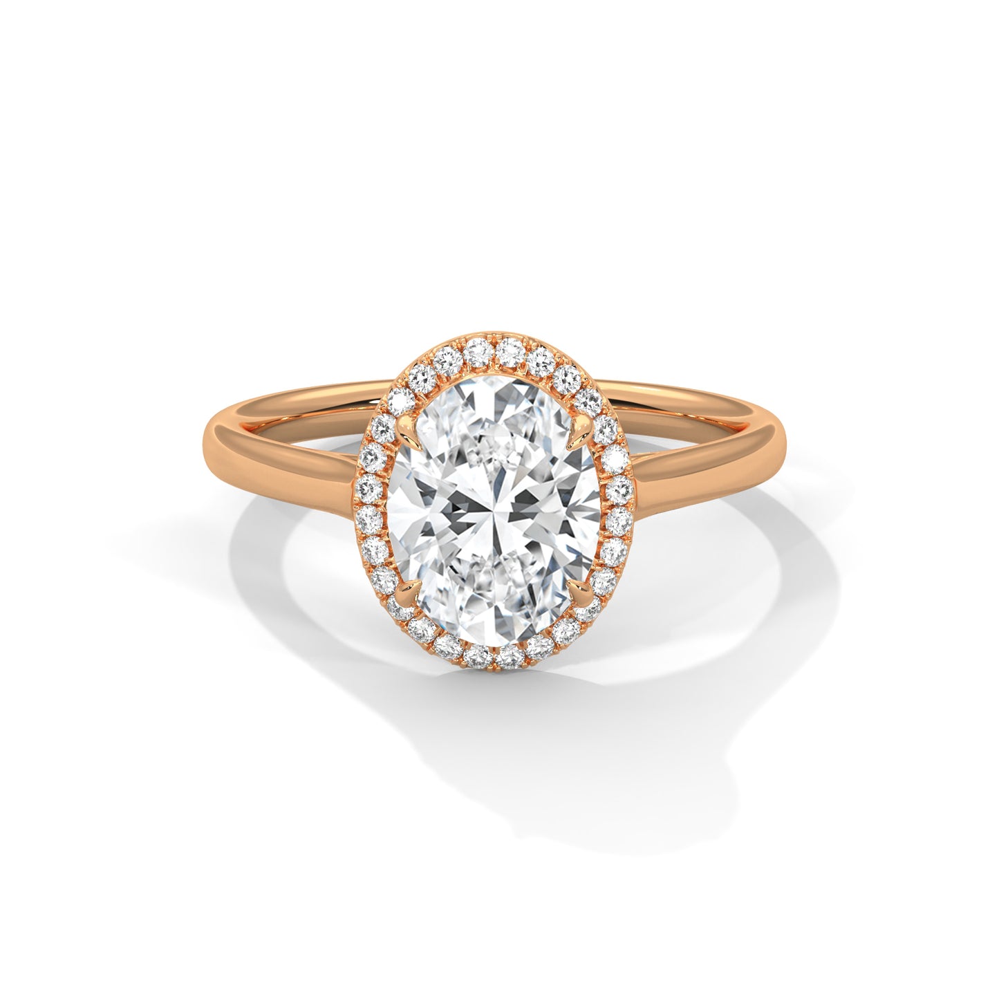 Midnight Blossom Oval Solitaire Ring