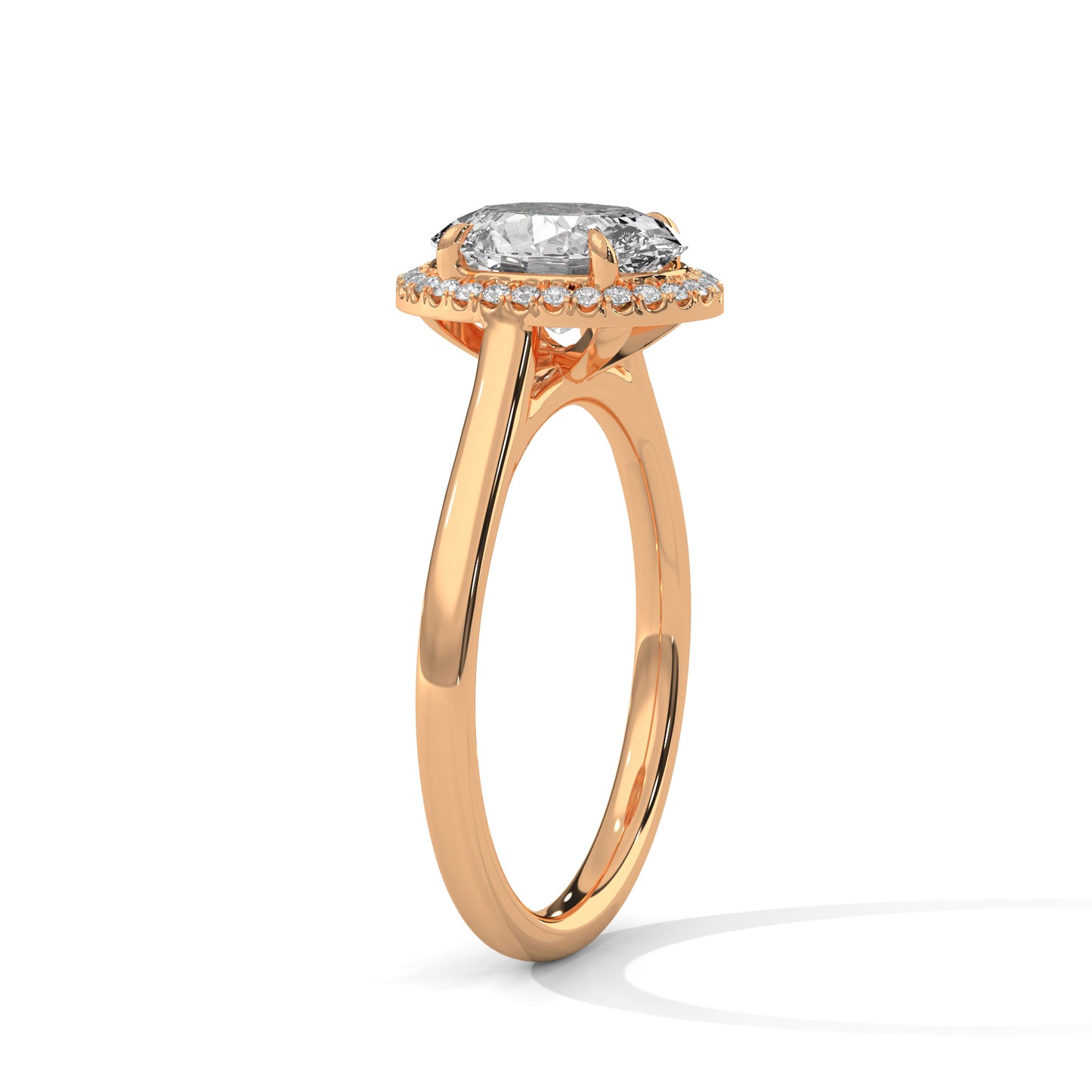 Midnight Blossom Oval Solitaire Ring