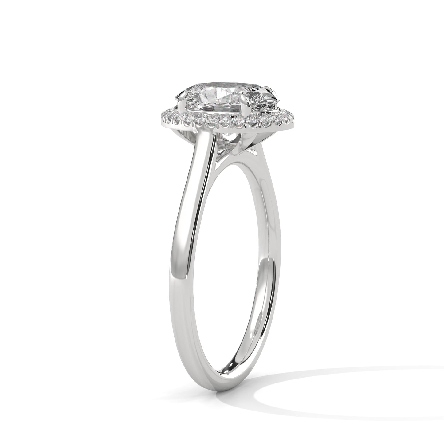 Midnight Blossom Oval Solitaire Ring